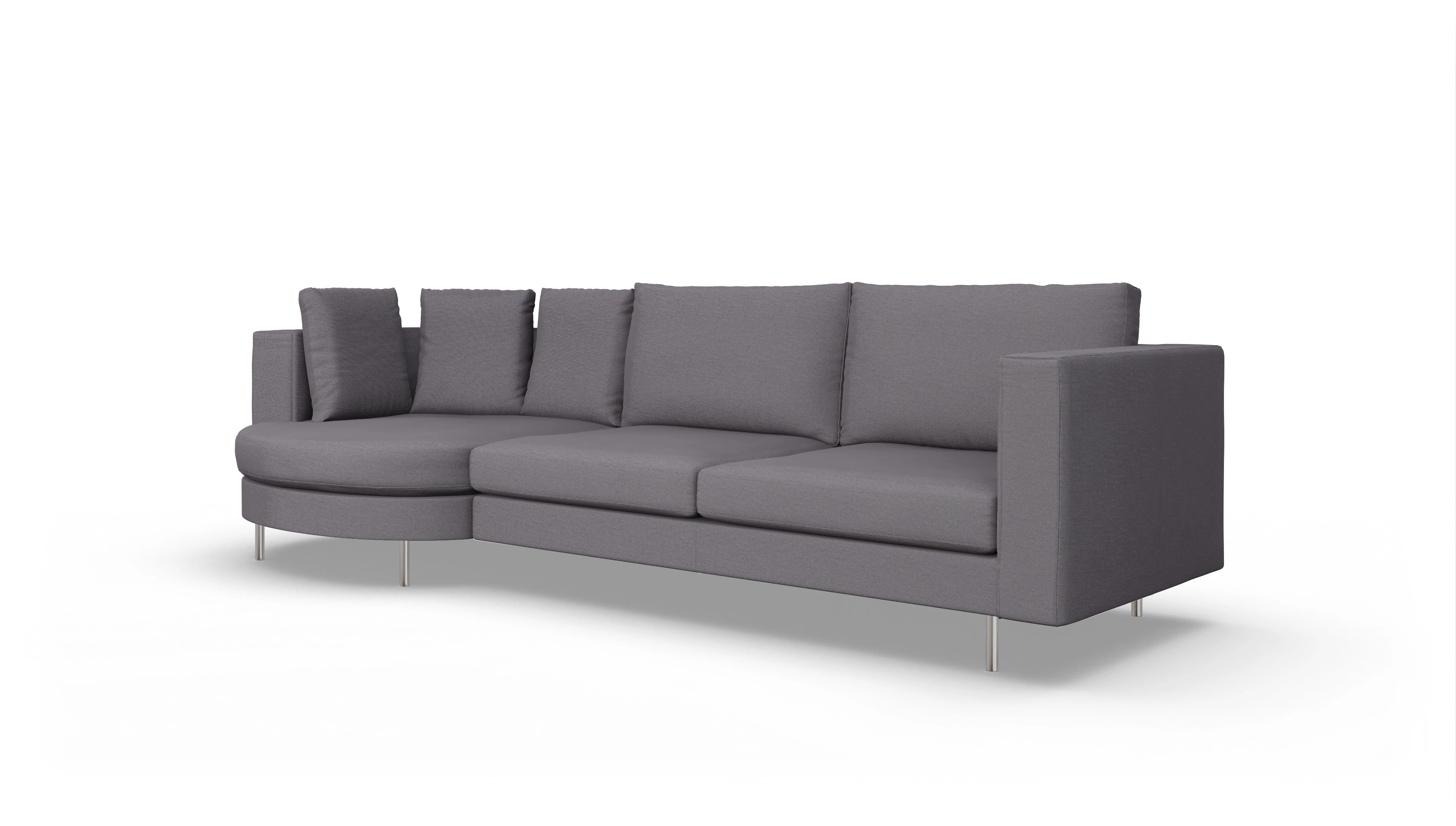 Ansicht des Produktes Silea Sofa mit Rec rechts in Stoff rot