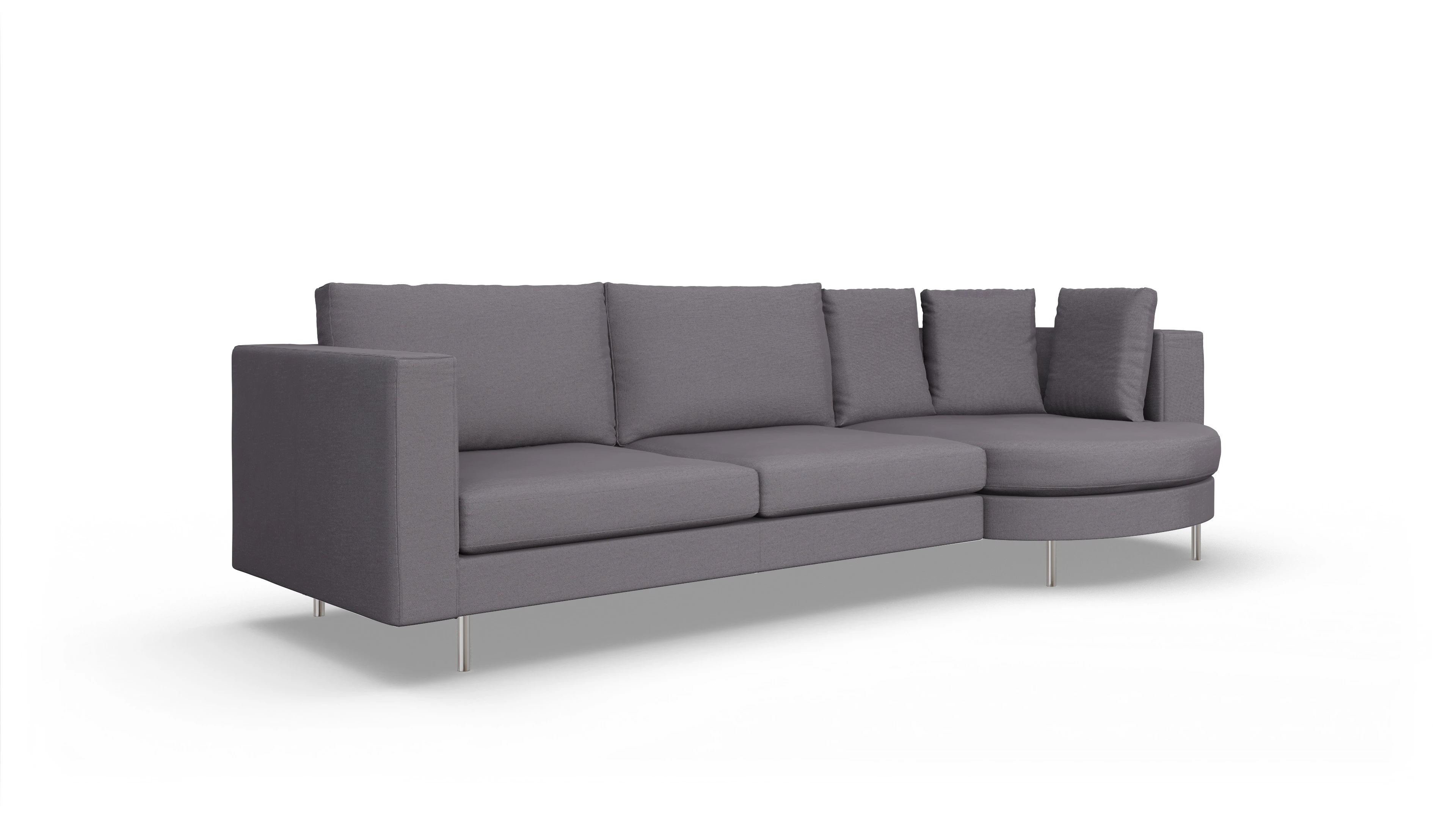 Design-Sofa Silea Ansicht des Produktes Silea Sofa mit Rec rechts in Stoff rot