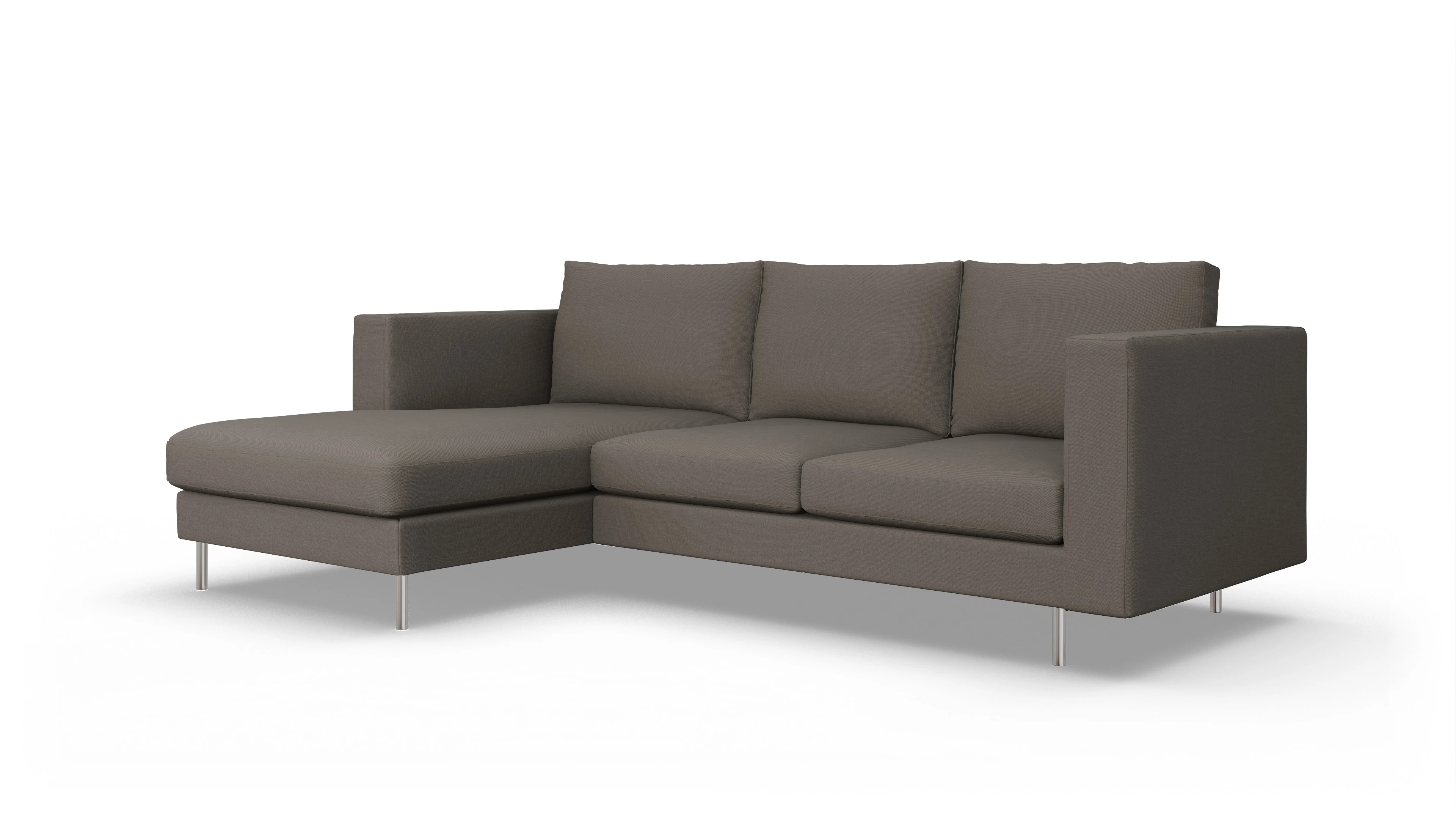 Ansicht des Produktes Silea Sofa mit Rec links in Stoff braun