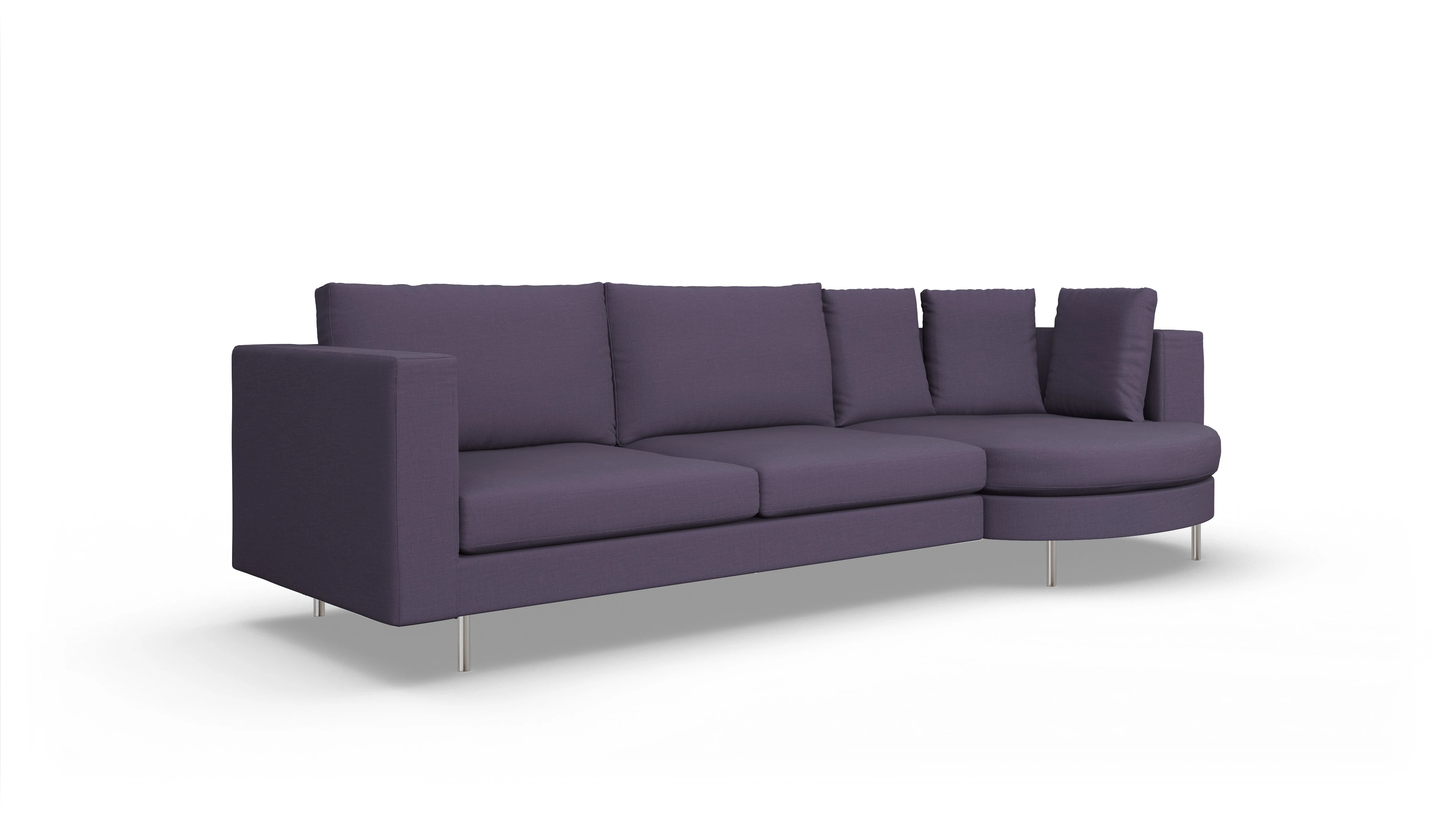 Ansicht des Produktes Silea Sofa mit Rec rechts in Stoff blau