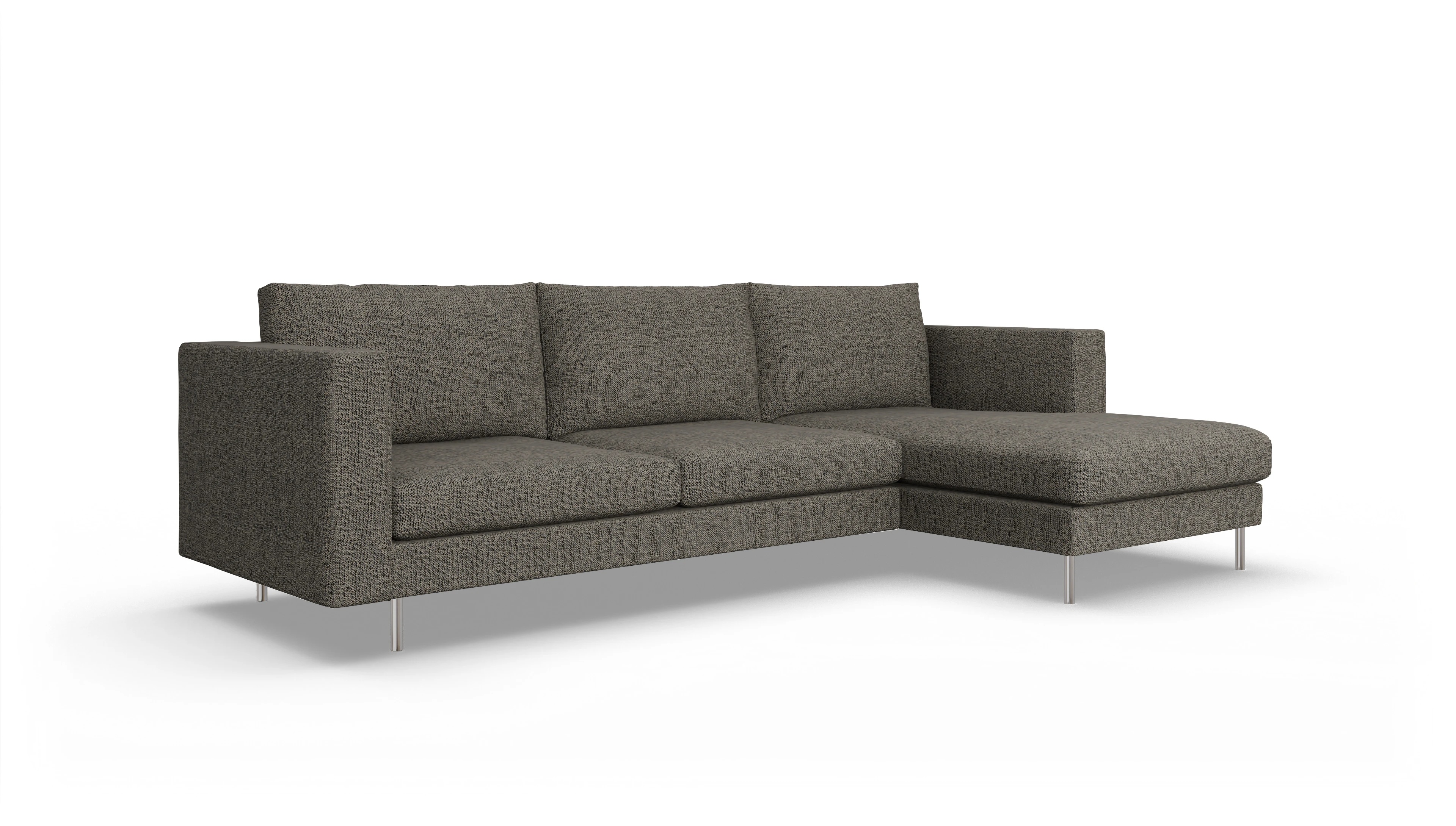 Ansicht des Produktes Silea Sofa mit Rec rechts in Stoff grau
