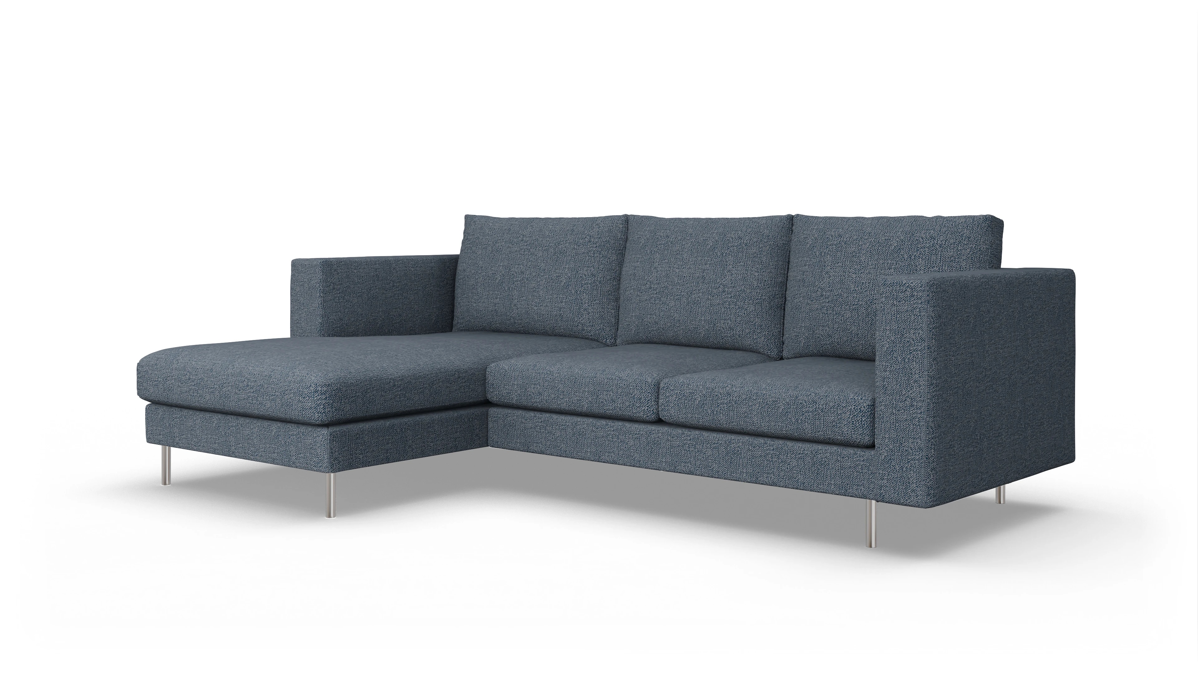 Ansicht des Produktes Silea Sofa mit Rec links in Stoff blau