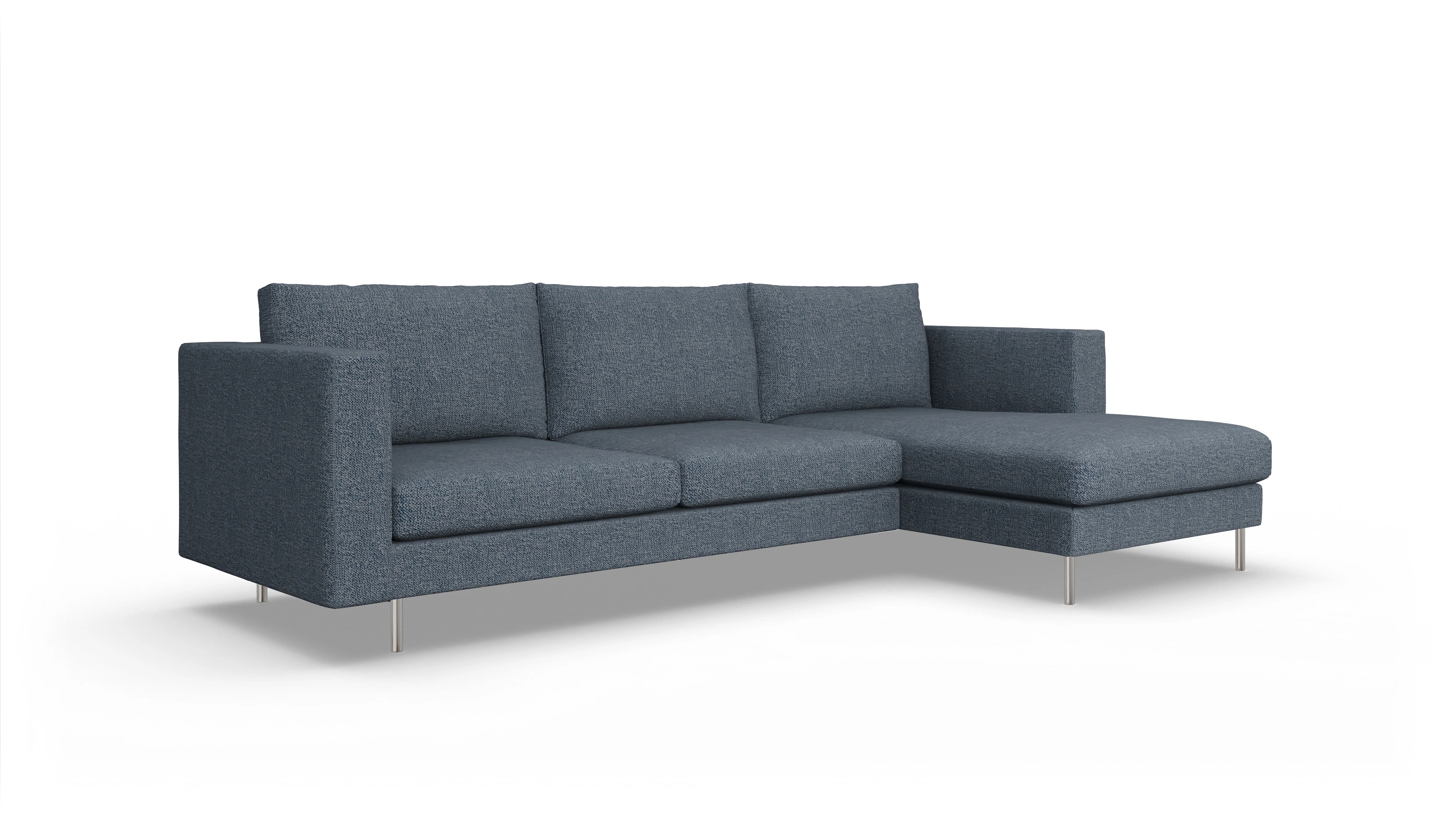 Ansicht des Produktes Silea Sofa mit Rec rechts in Stoff blau