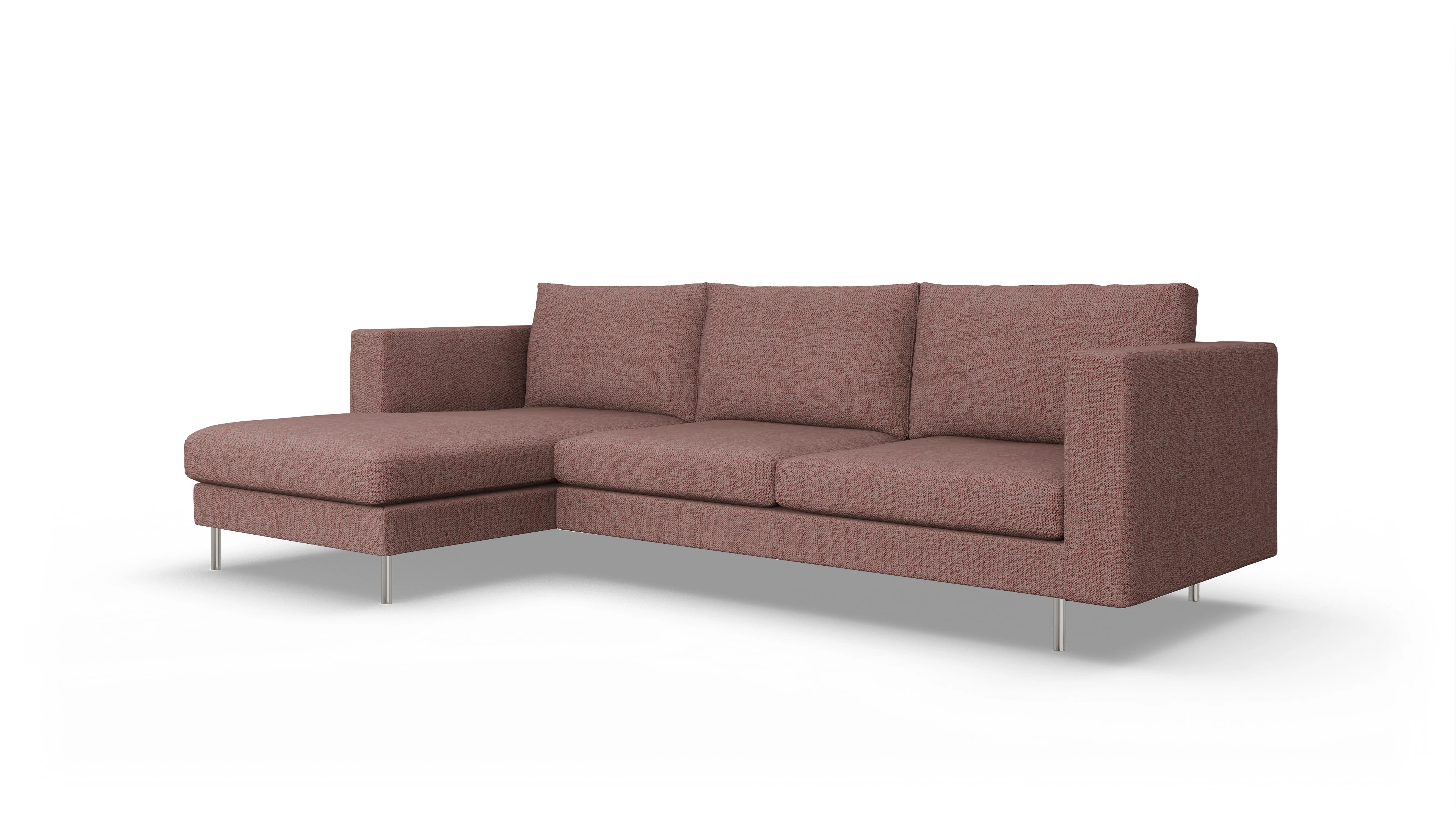 Ansicht des Produktes Silea Sofa mit Rec links in Stoff rot