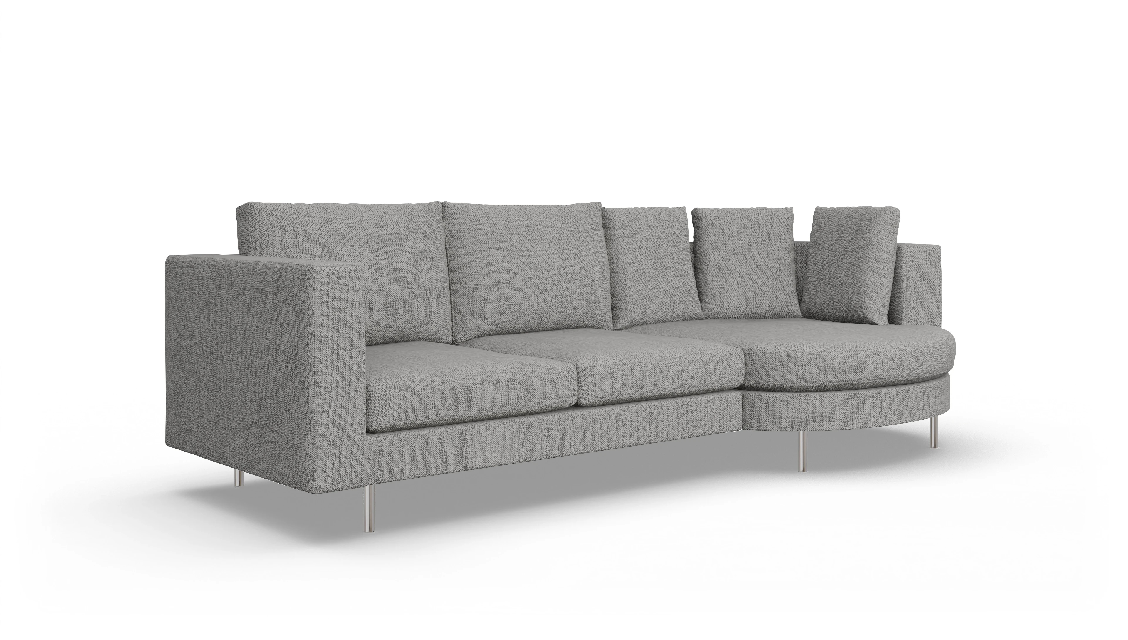 Ansicht des Produktes Silea Sofa mit Rec rechts in Stoff grau
