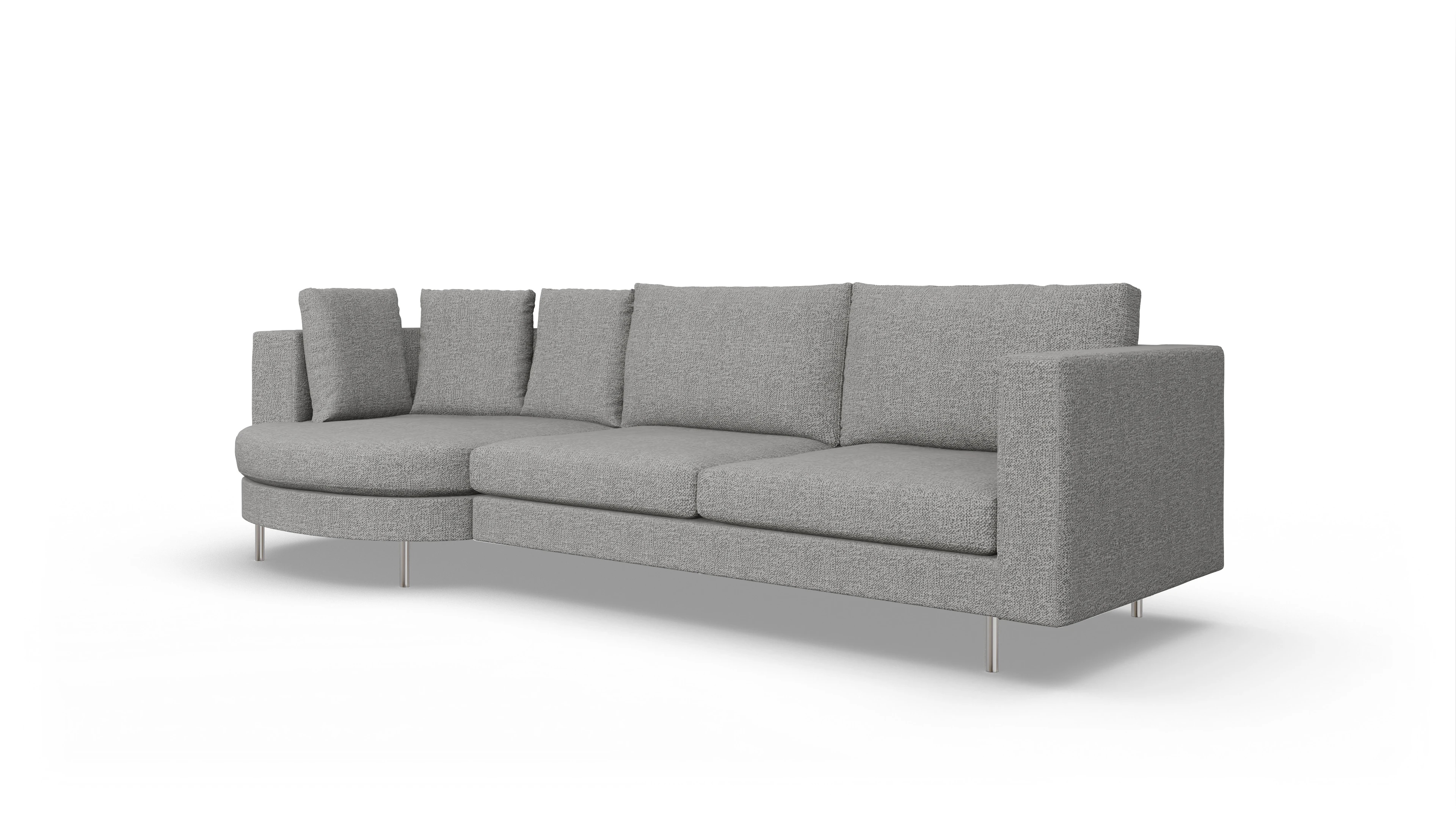 Ansicht des Produktes Silea Sofa mit Rec rechts in Stoff grau