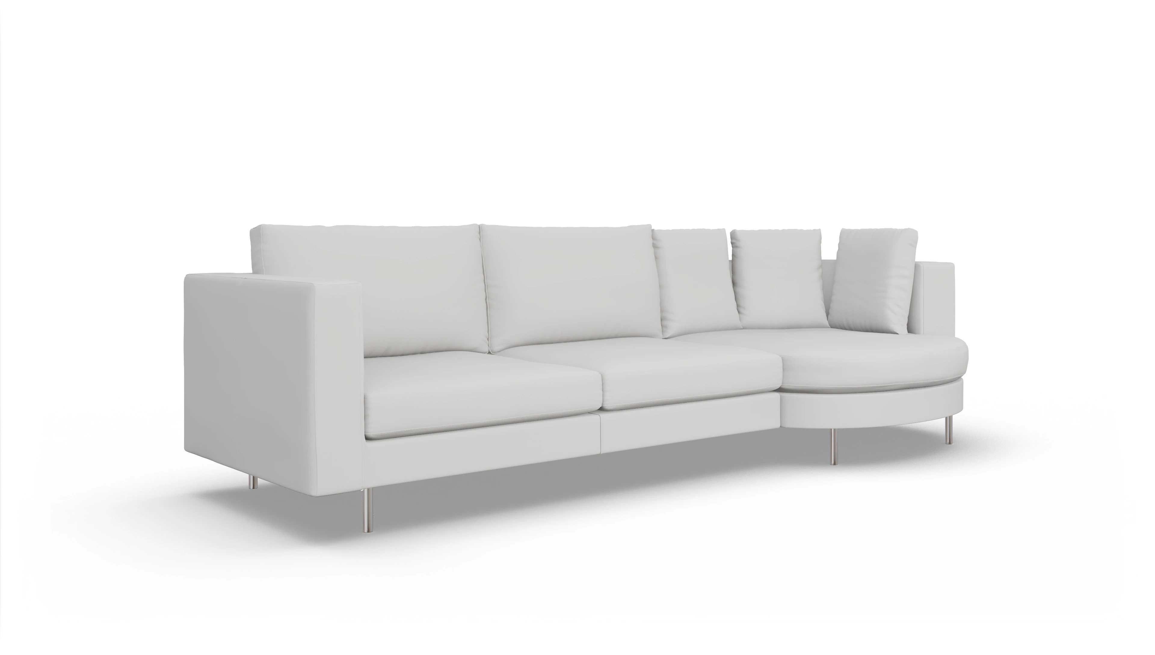 Ansicht des Produktes Silea Sofa mit Rec rechts in Leder weiß