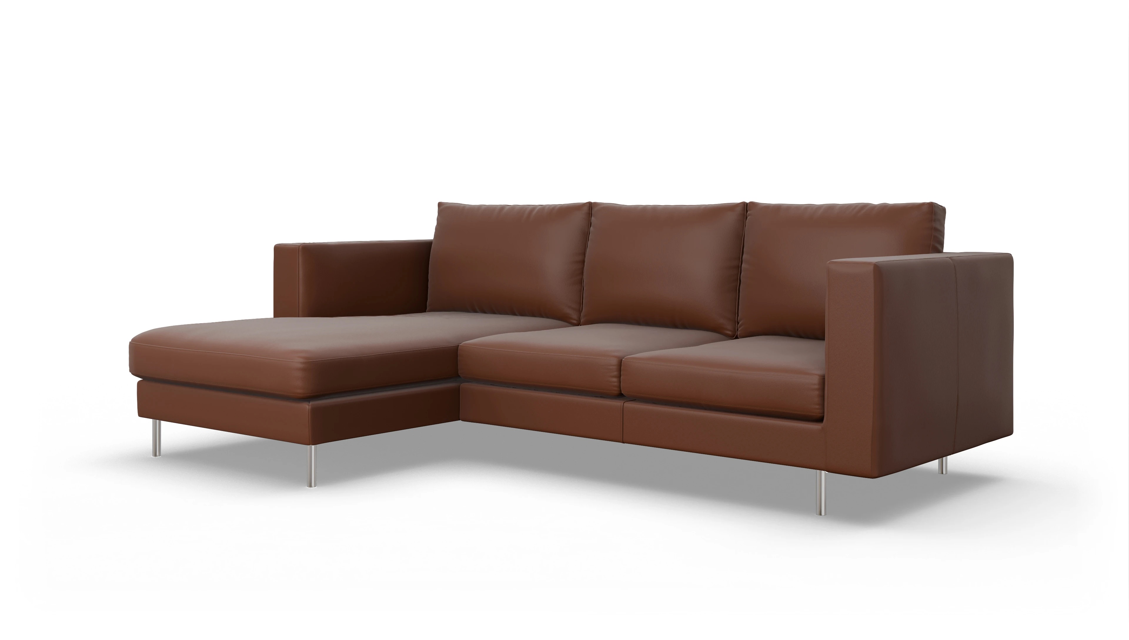 Ansicht des Produktes Silea Sofa mit Rec links in Leder braun