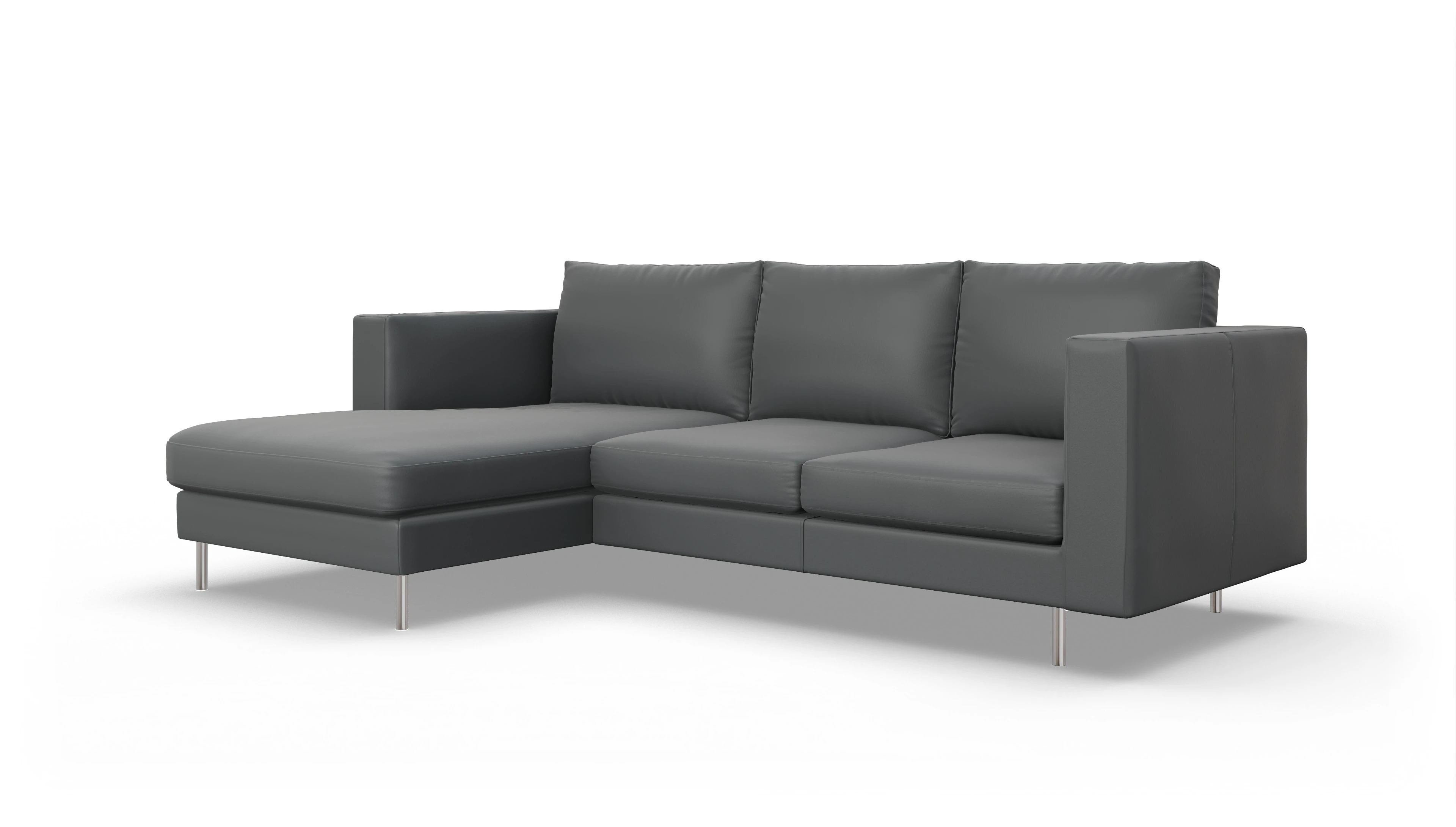 Ansicht des Produktes Silea Sofa mit Rec links in Leder grau