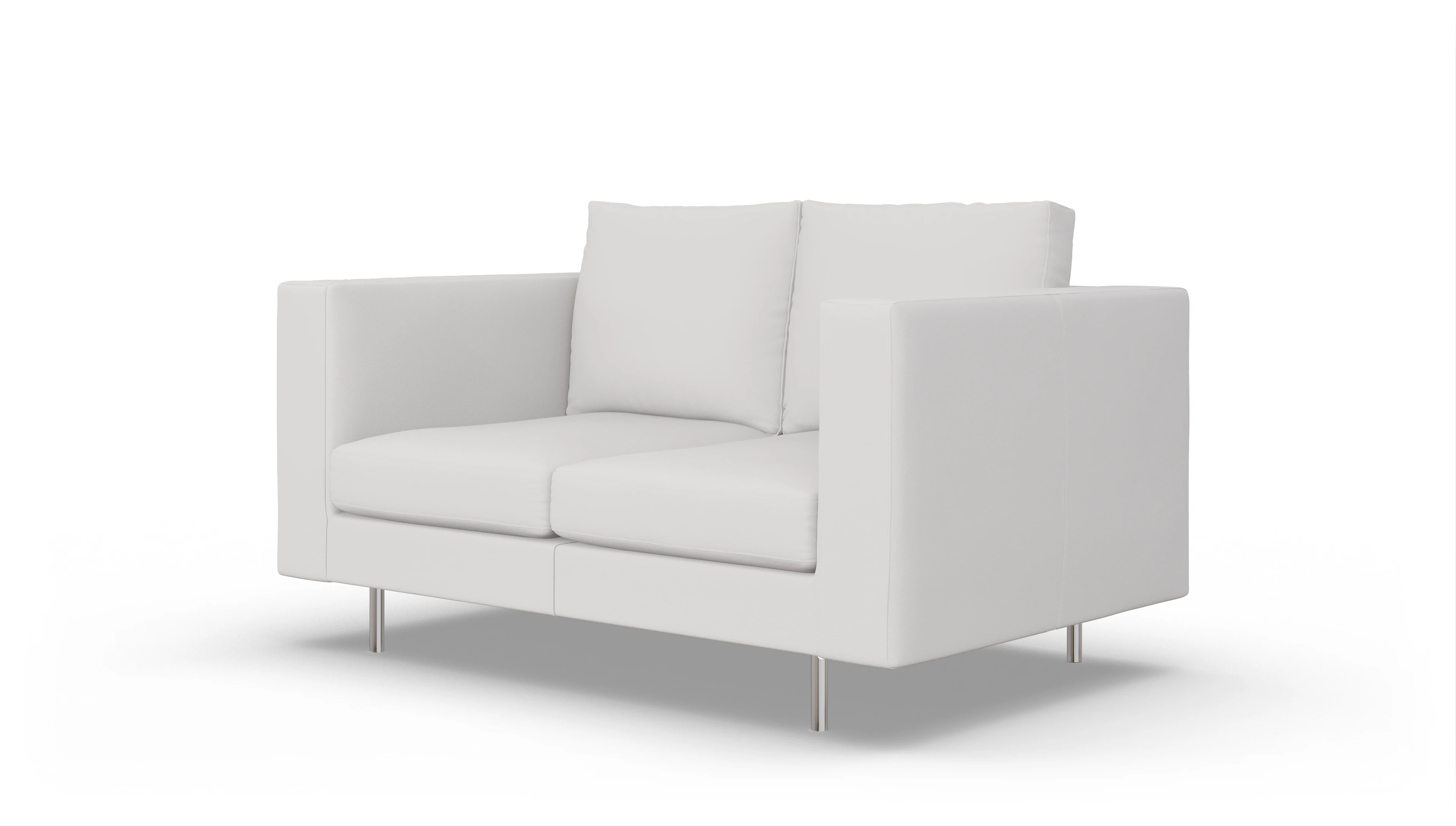 Design-Sofa Silea in Leder Ansicht des Produktes Silea 2-Sitzer in Leder weiß