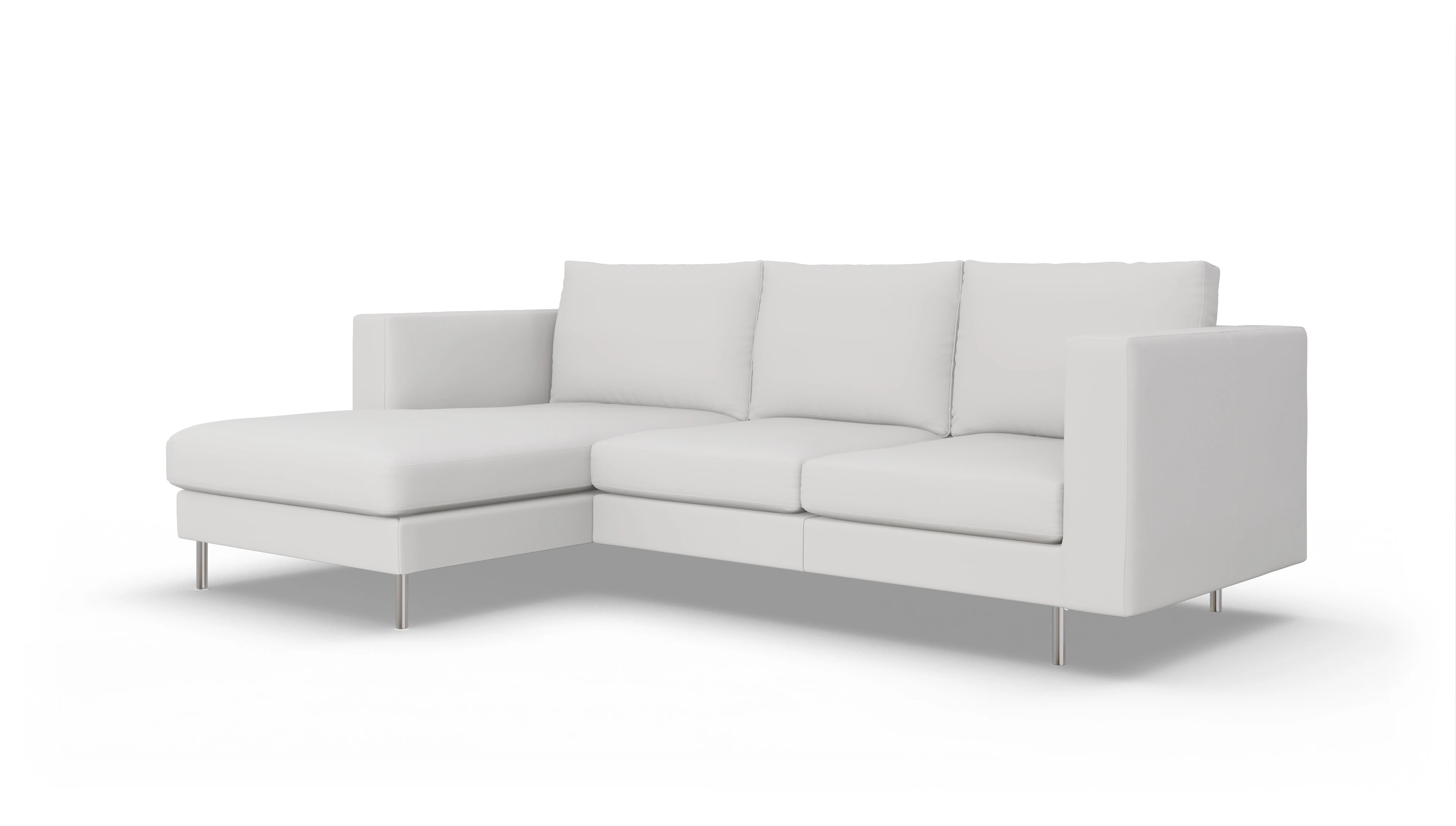 Ansicht des Produktes Silea Sofa mit Rec links in Leder weiß