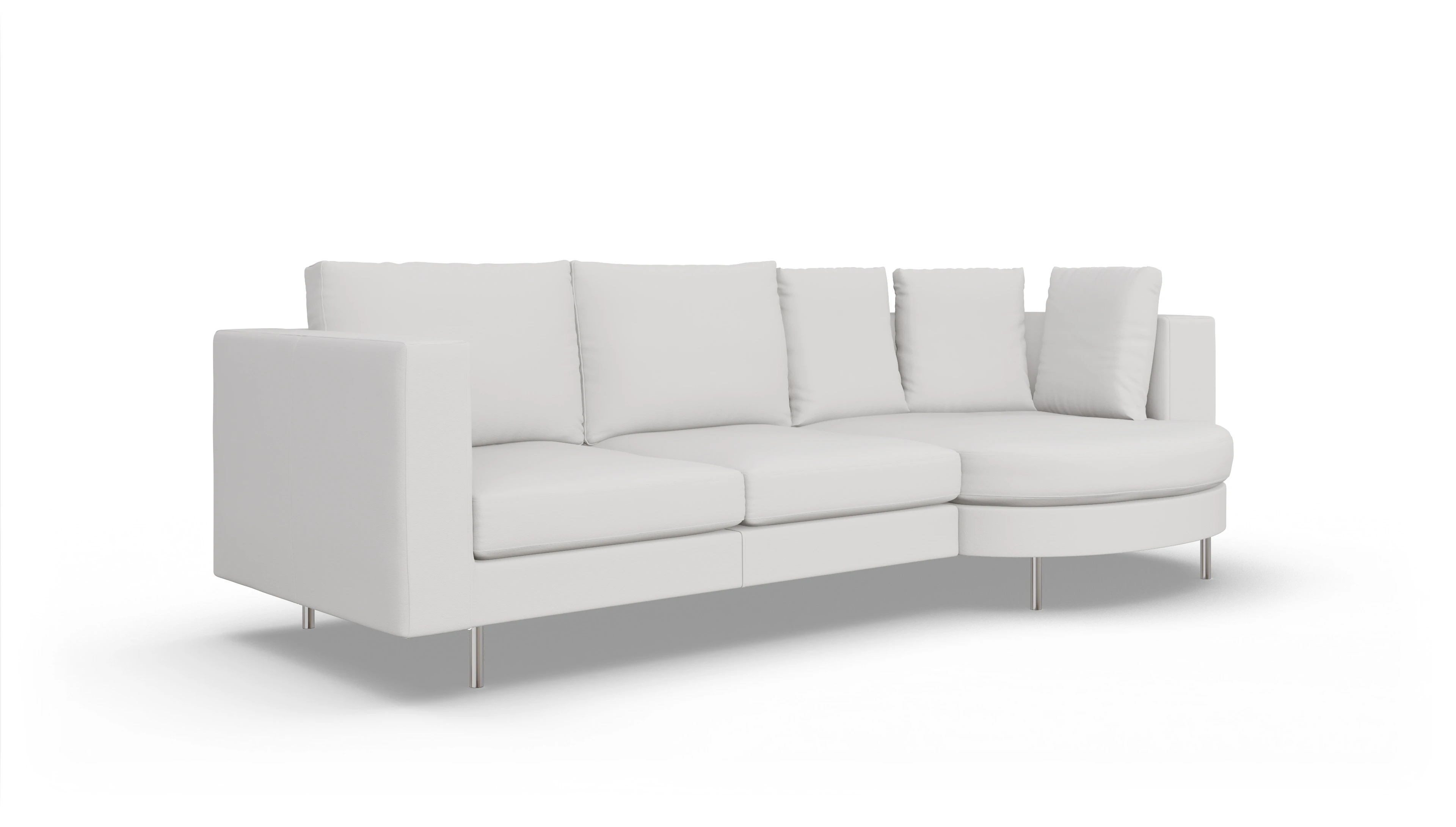 Ansicht des Produktes Silea Sofa mit Rec rechts in Leder weiß