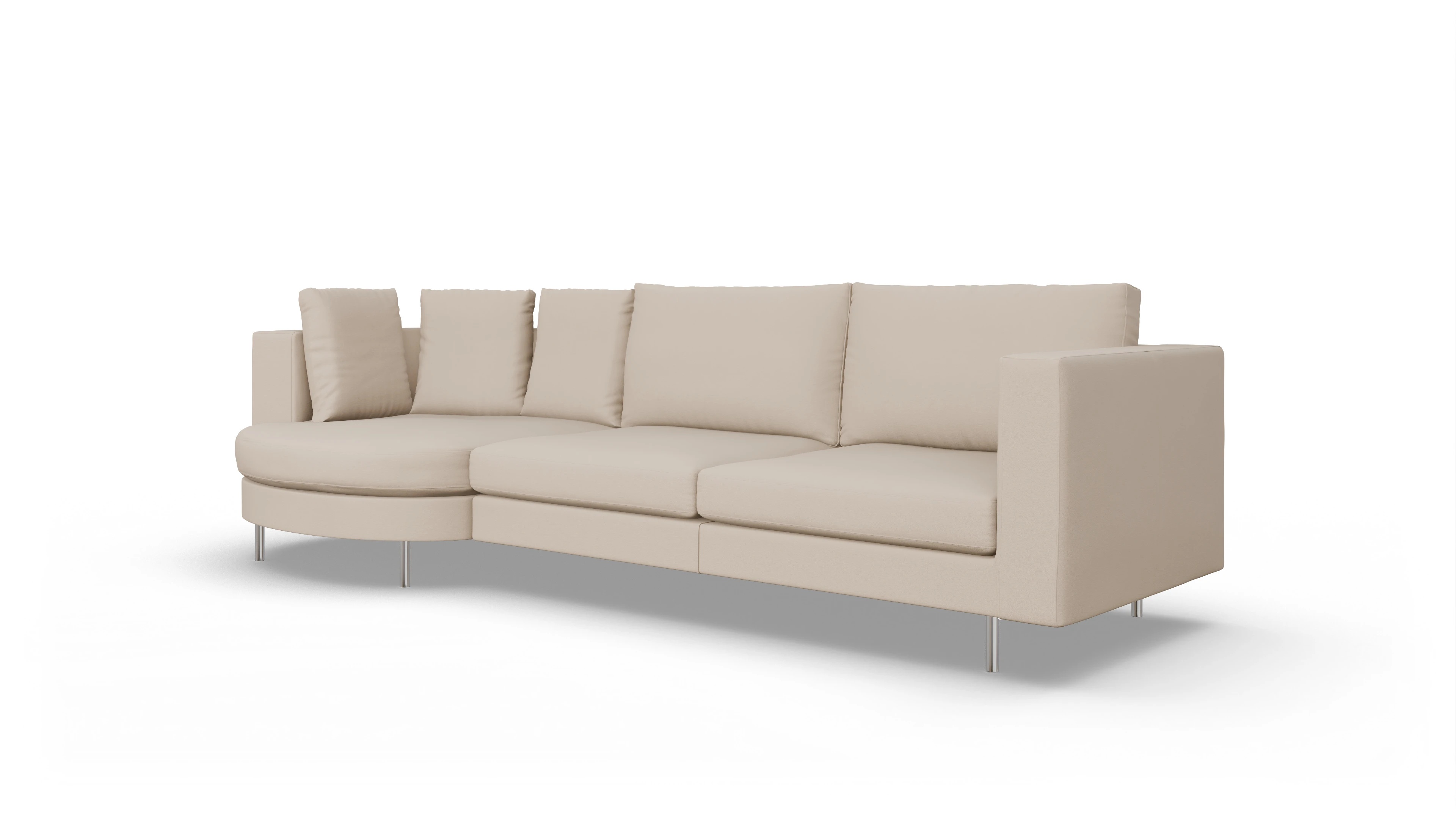 Ansicht des Produktes Silea Sofa mit Rec links in Leder beige