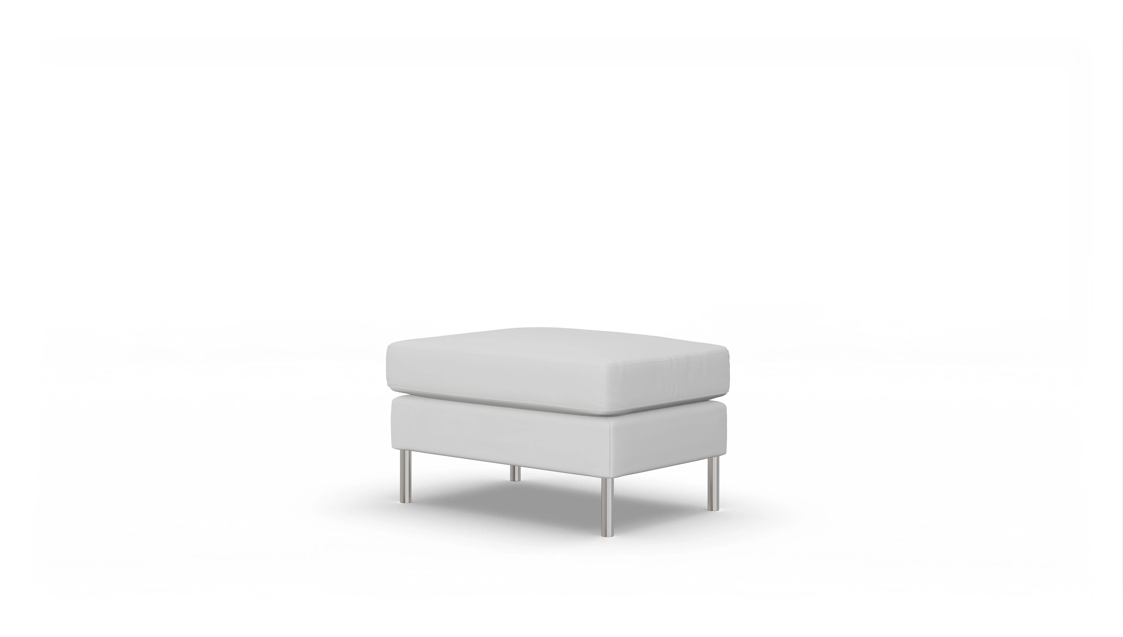 Design-Hocker Silea in Leder Ansicht des Produktes Silea Hocker in Leder weiß