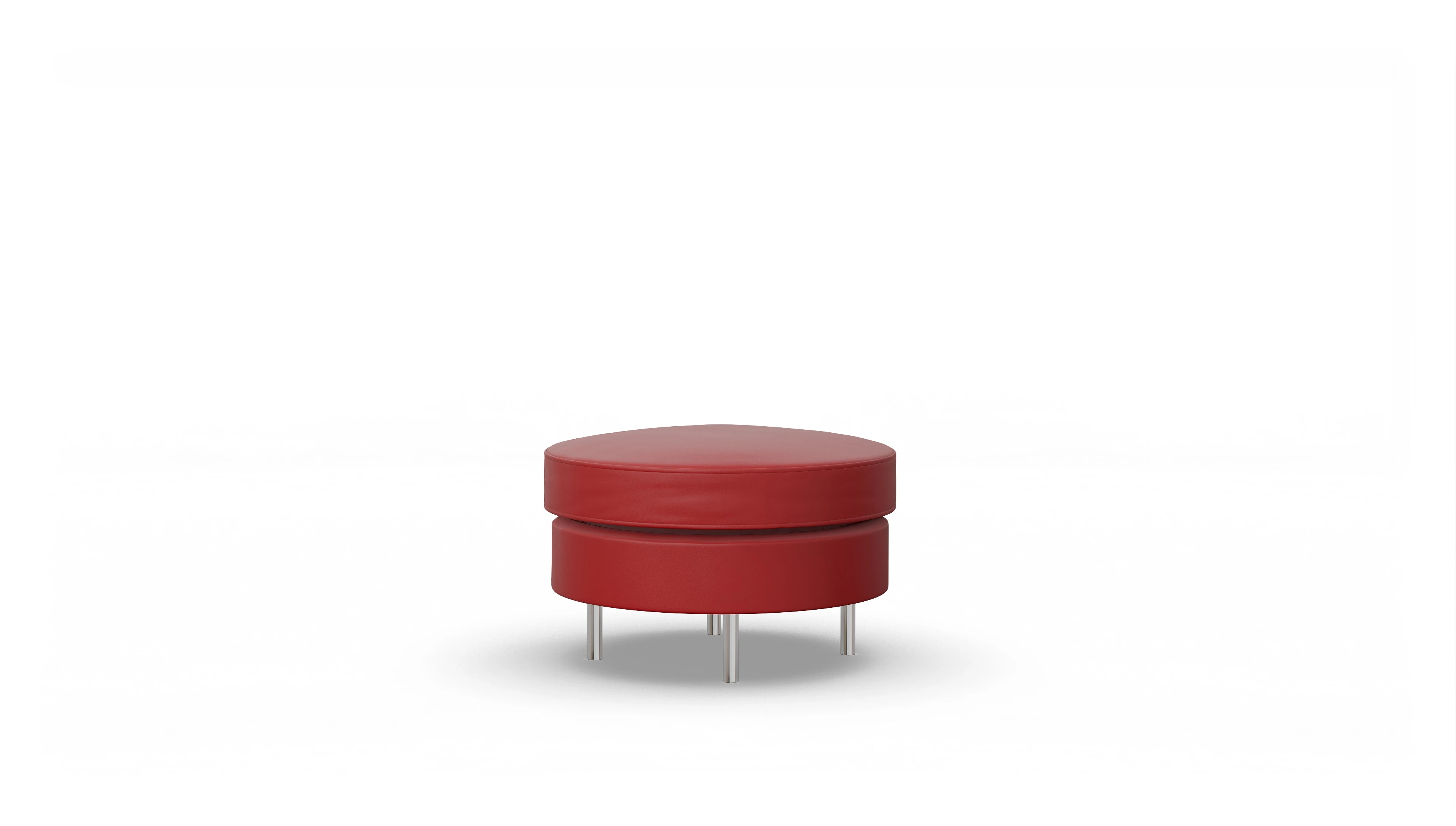 Ansicht des Produktes Silea Hocker in Leder rot