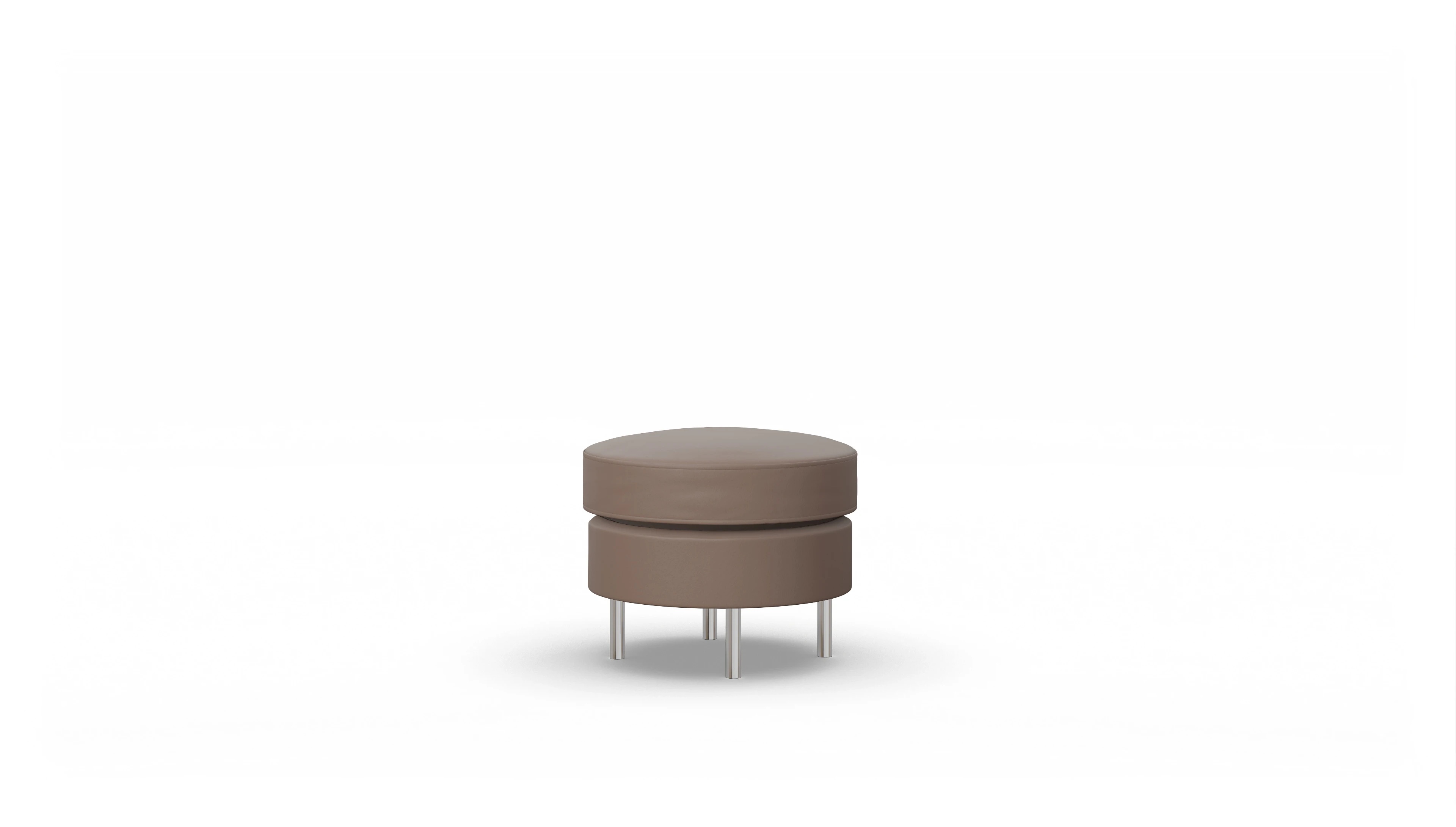 Ansicht des Produktes Silea Hocker in Leder braun