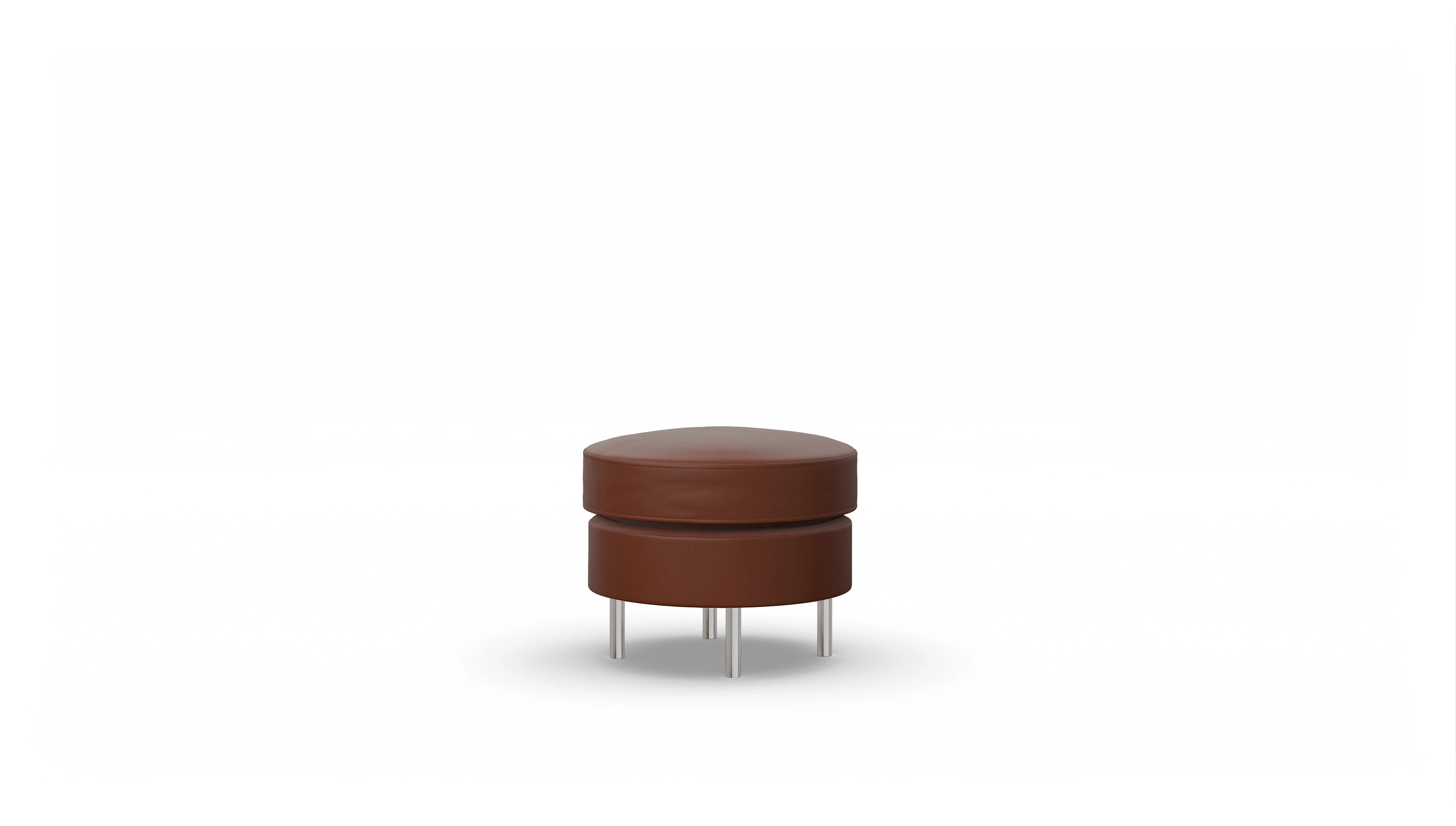 Ansicht des Produktes Silea Hocker in Leder braun