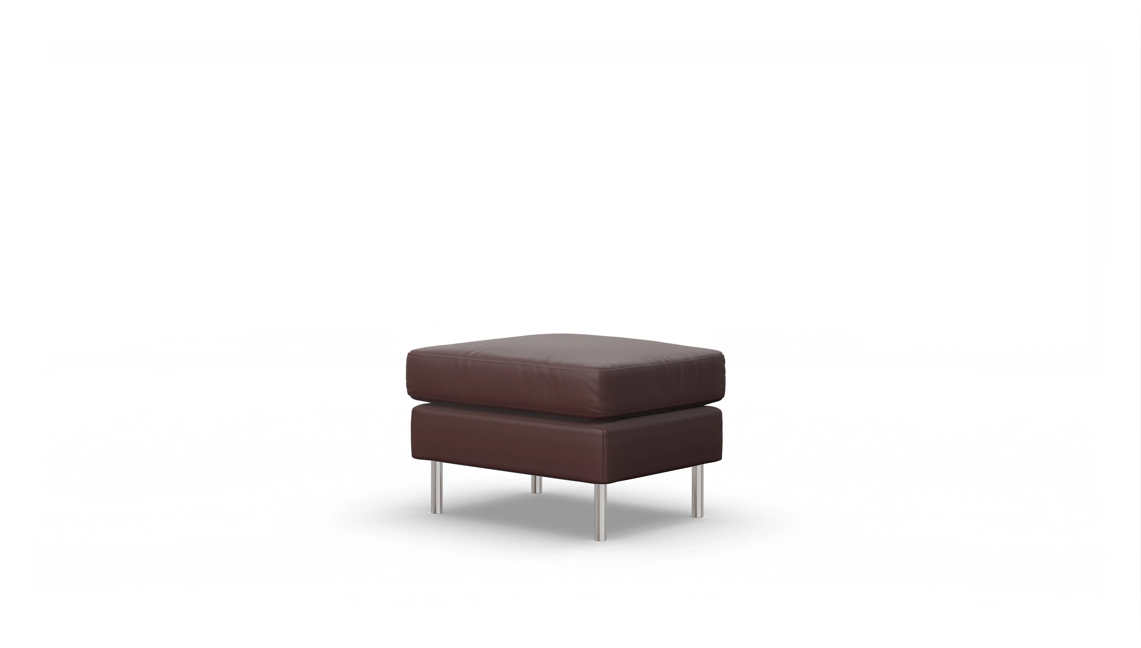 Design-Hocker Silea in Leder Ansicht des Produktes Silea Hocker in Leder rot