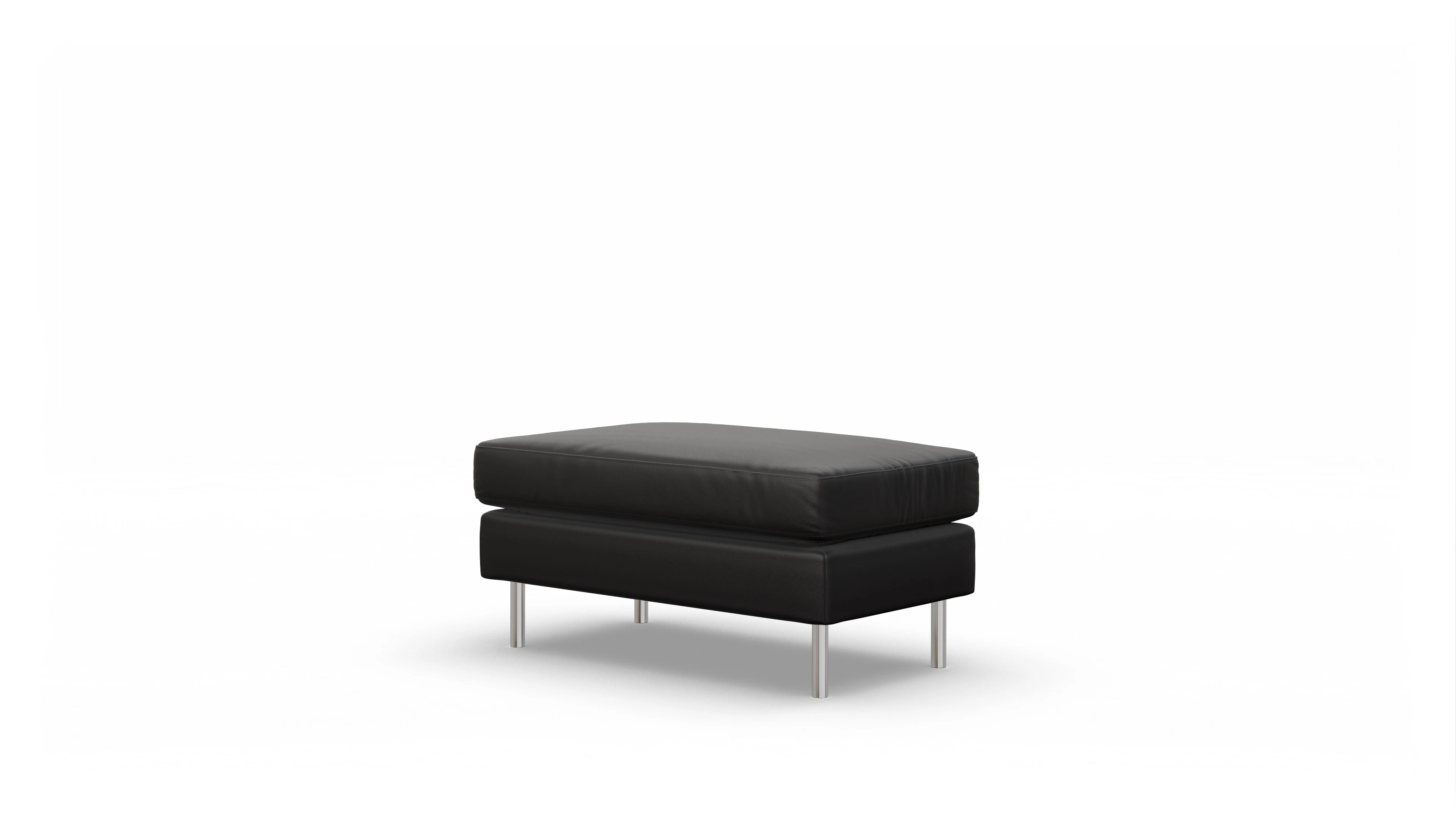 Ansicht des Produktes Silea Hocker in Leder schwarz