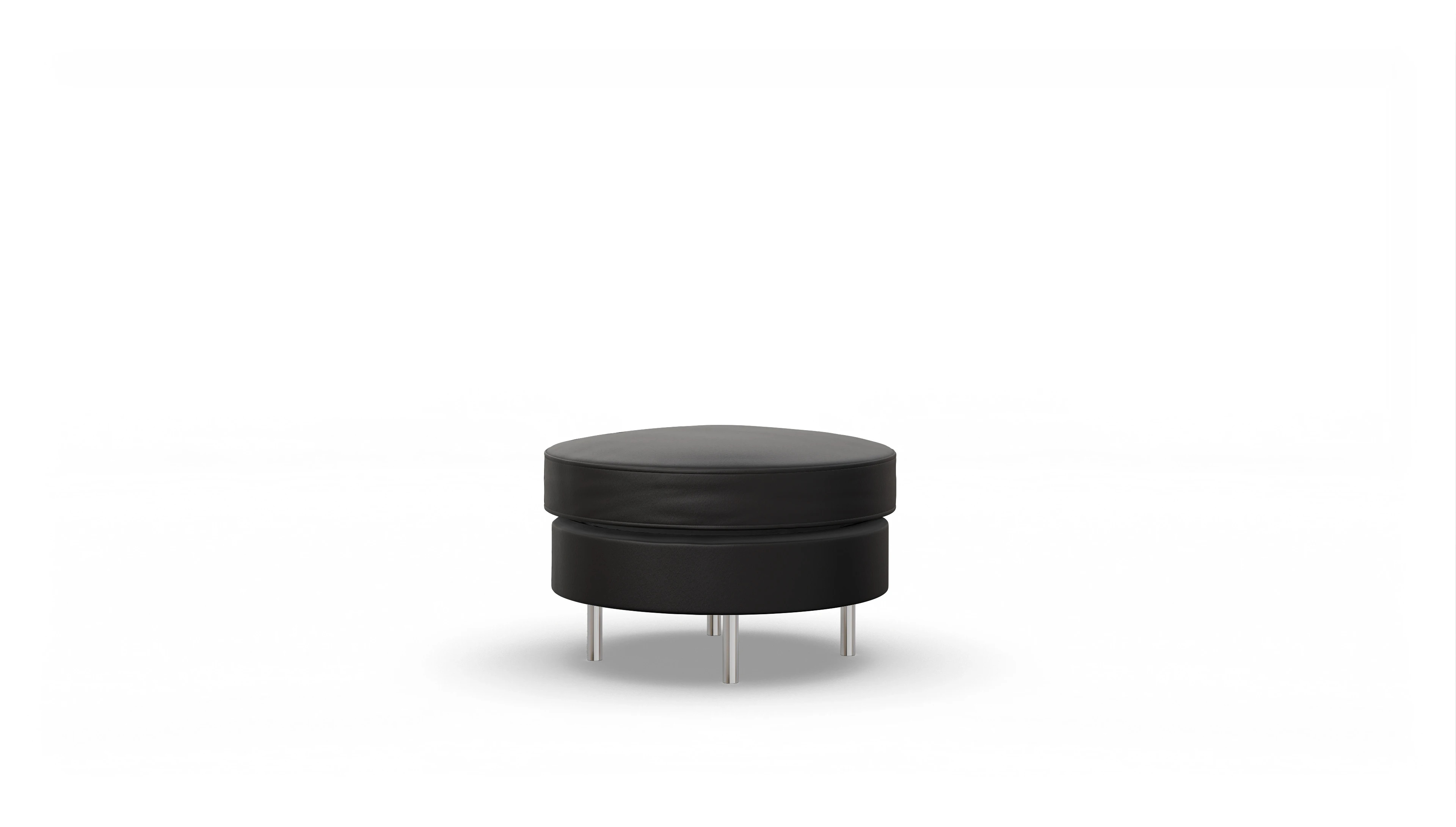 Ansicht des Produktes Silea Hocker in Leder schwarz