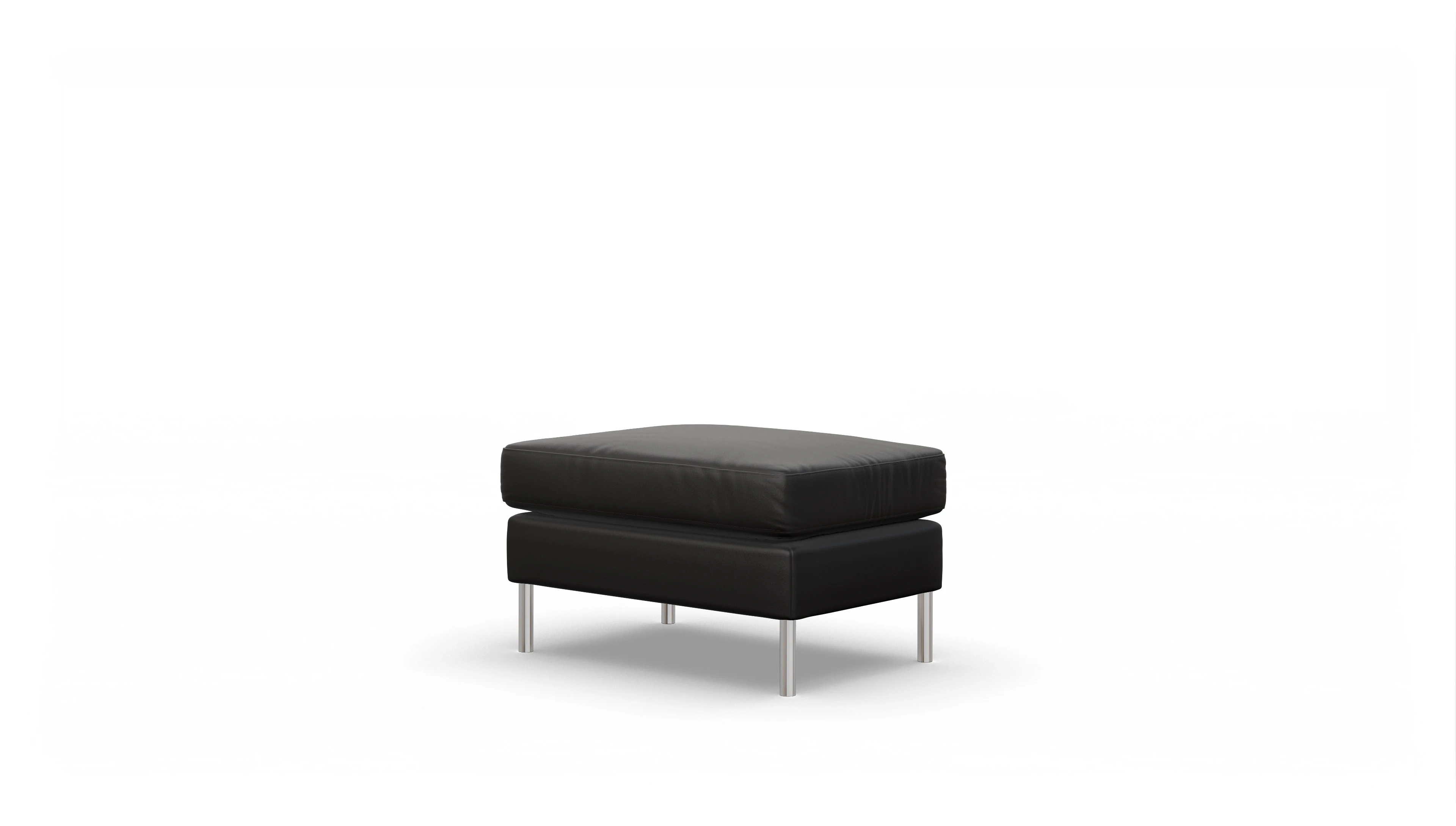 Ansicht des Produktes Silea Hocker in Leder schwarz