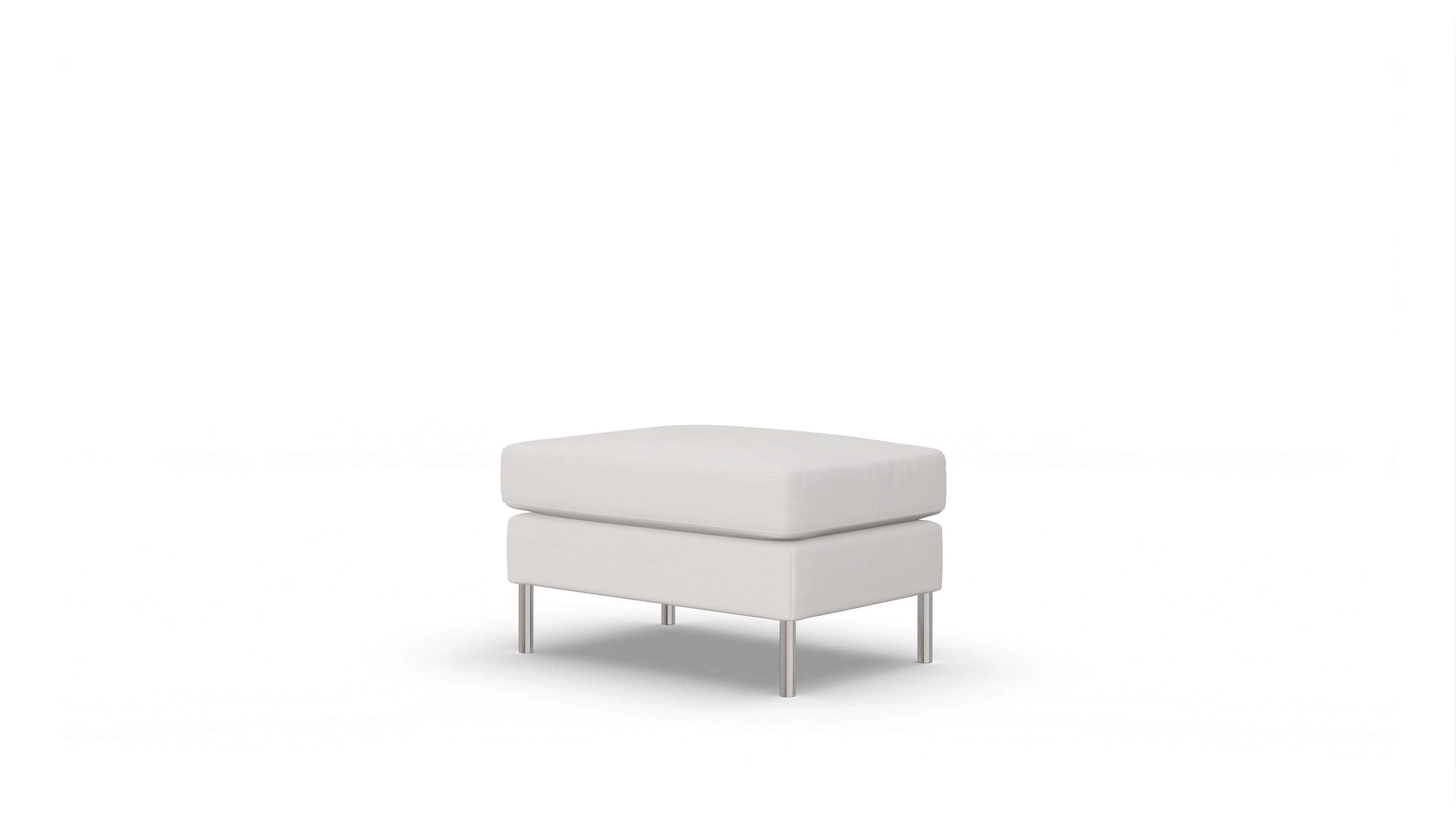Design-Hocker Silea in Leder Ansicht des Produktes Silea Hocker in Leder weiß