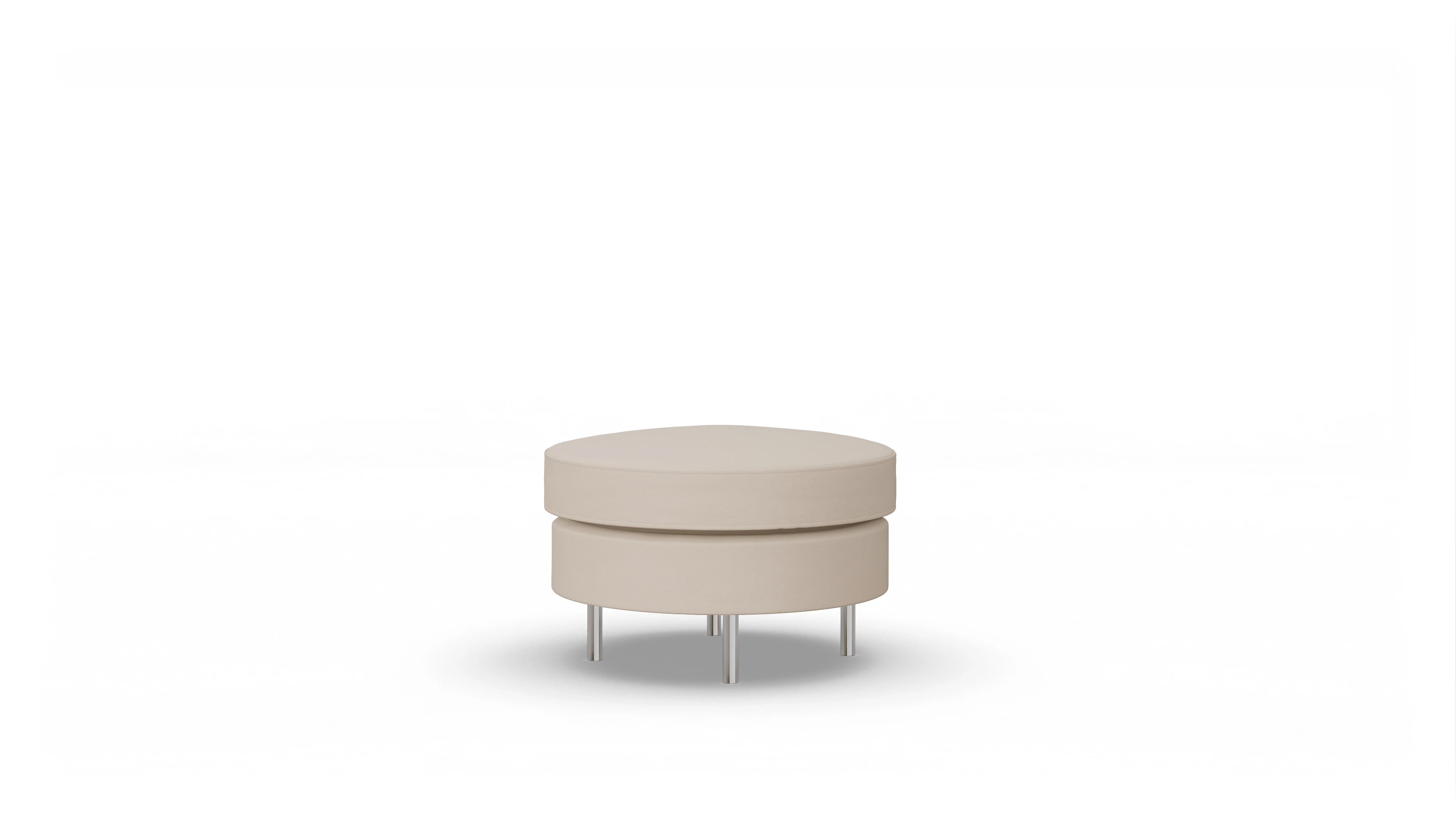Ansicht des Produktes Silea Hocker in Leder beige