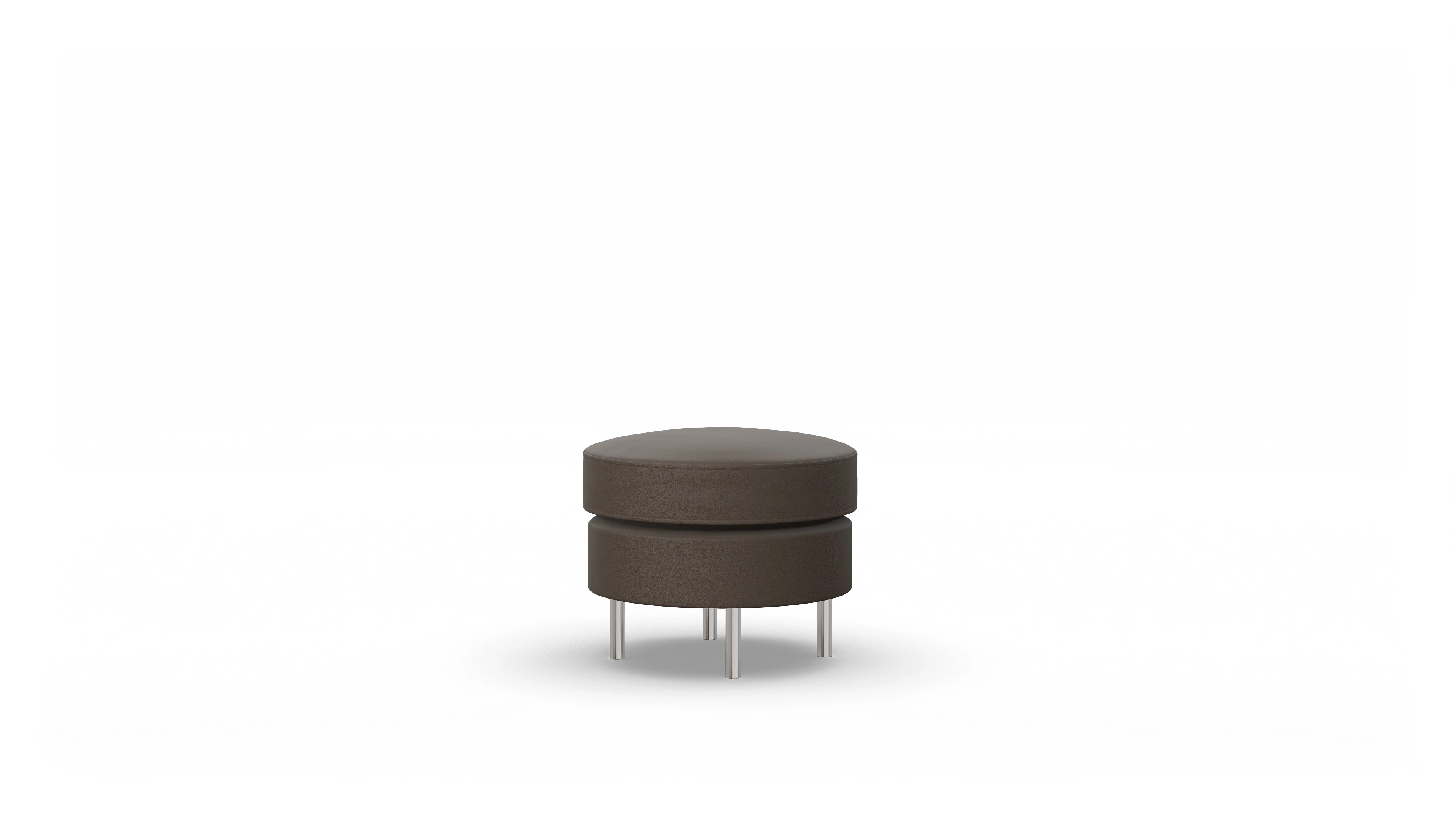 Ansicht des Produktes Silea Hocker in Leder braun
