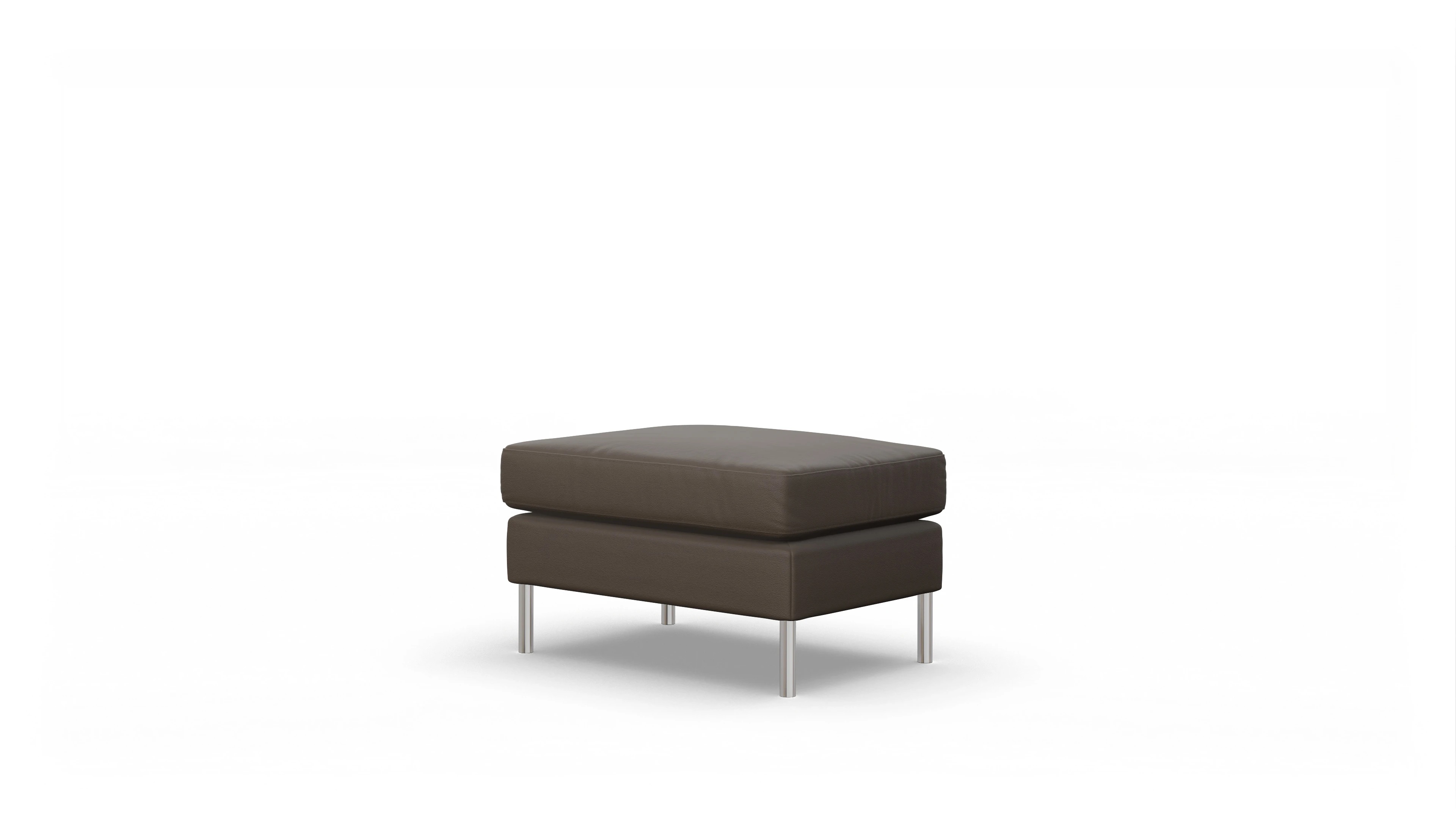 Design-Hocker Silea in Leder Ansicht des Produktes Silea Hocker in Leder braun
