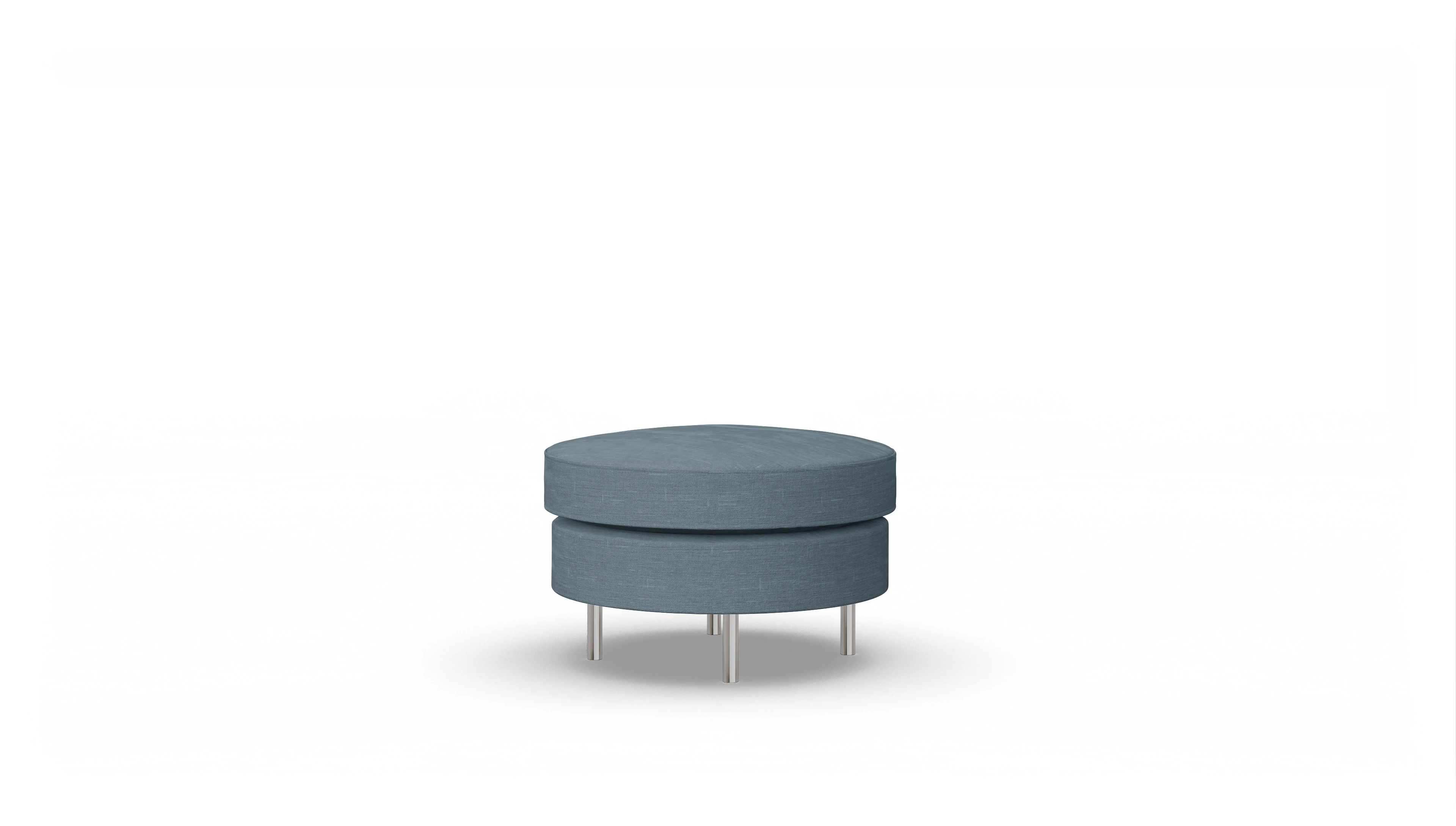 Ansicht des Produktes Silea Hocker in Stoff blau