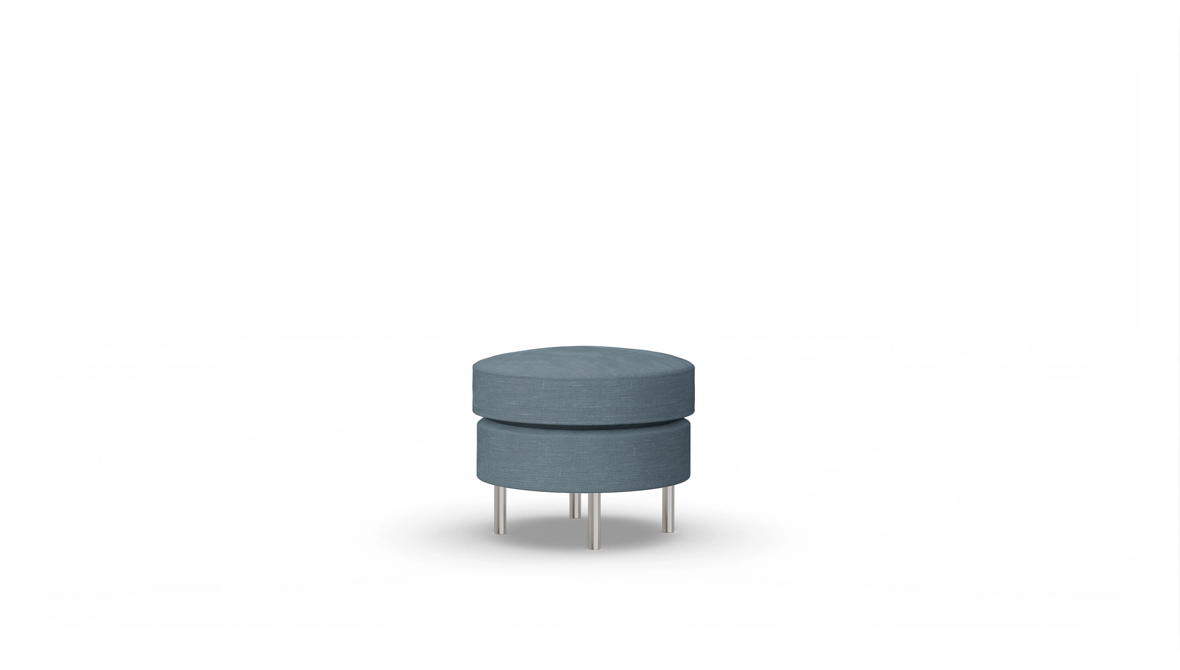 Ansicht des Produktes Silea Hocker in Stoff blau