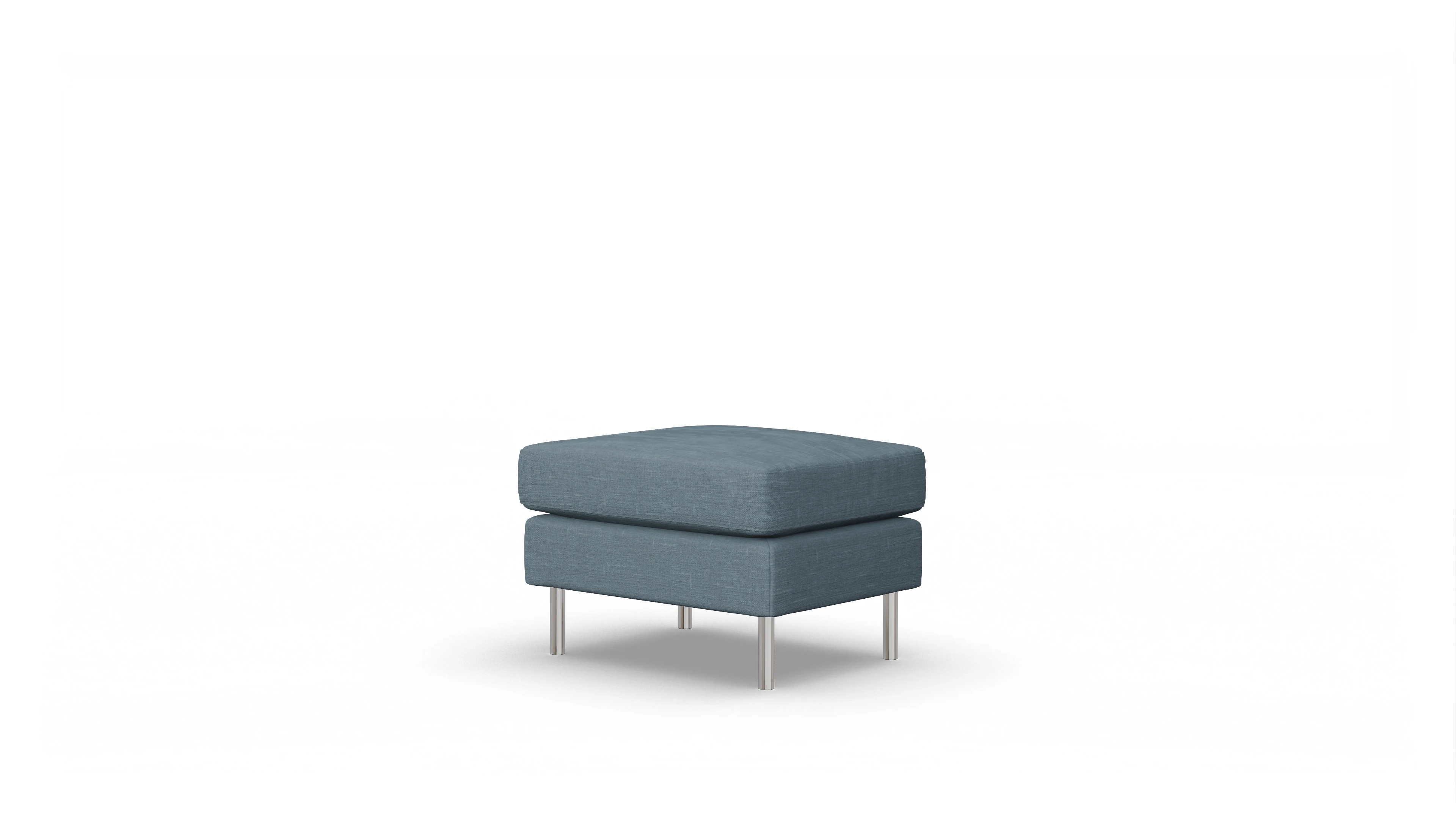 Design-Hocker Silea Ansicht des Produktes Silea Hocker in Stoff blau