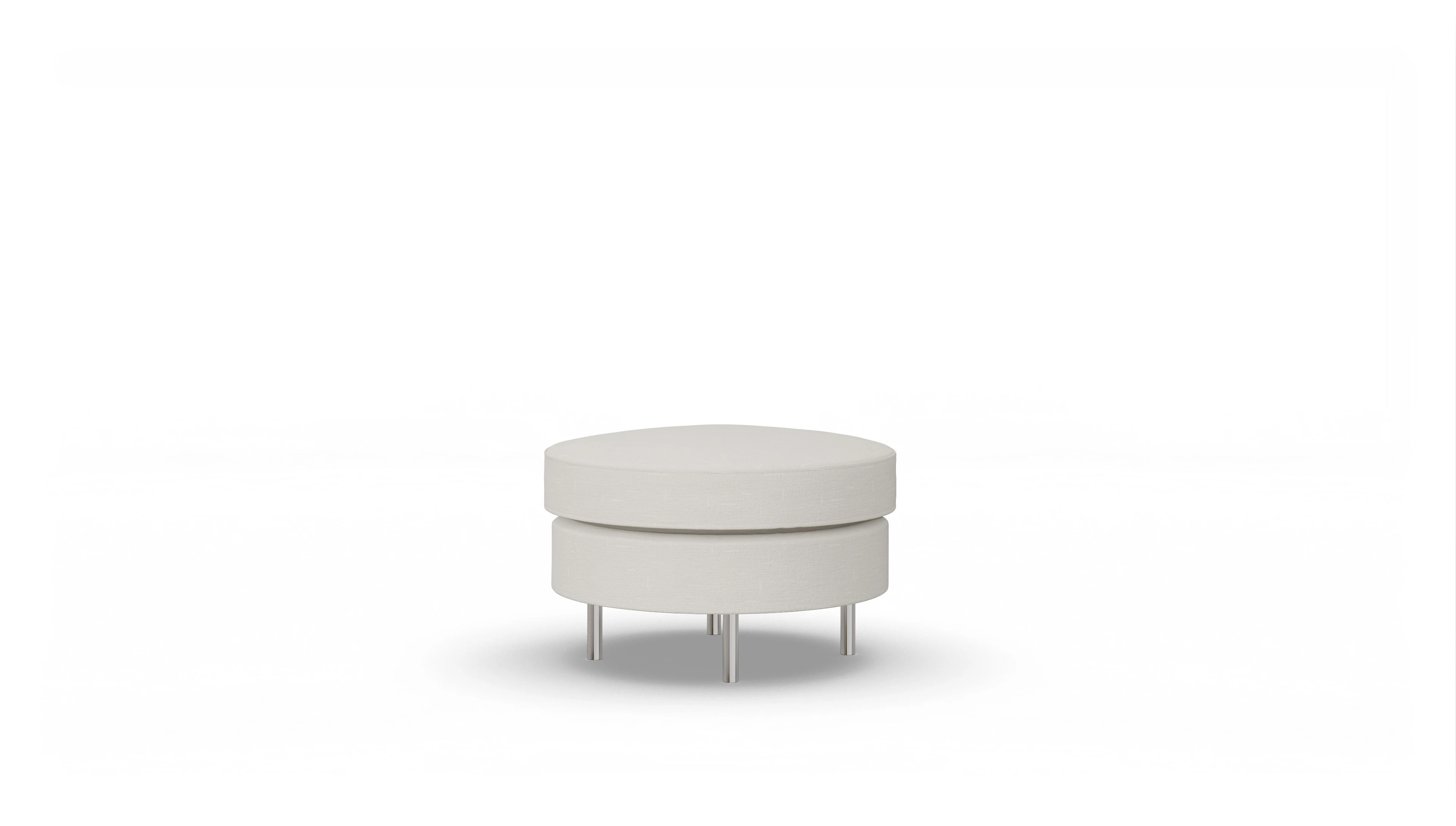 Design-Hocker Silea Ansicht des Produktes Silea Hocker in Stoff weiß
