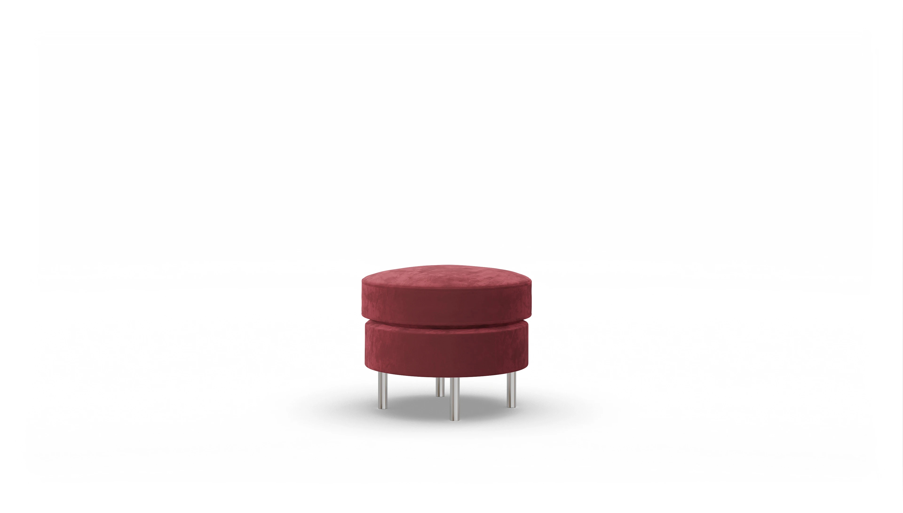 Ansicht des Produktes Silea Hocker in Samt rot