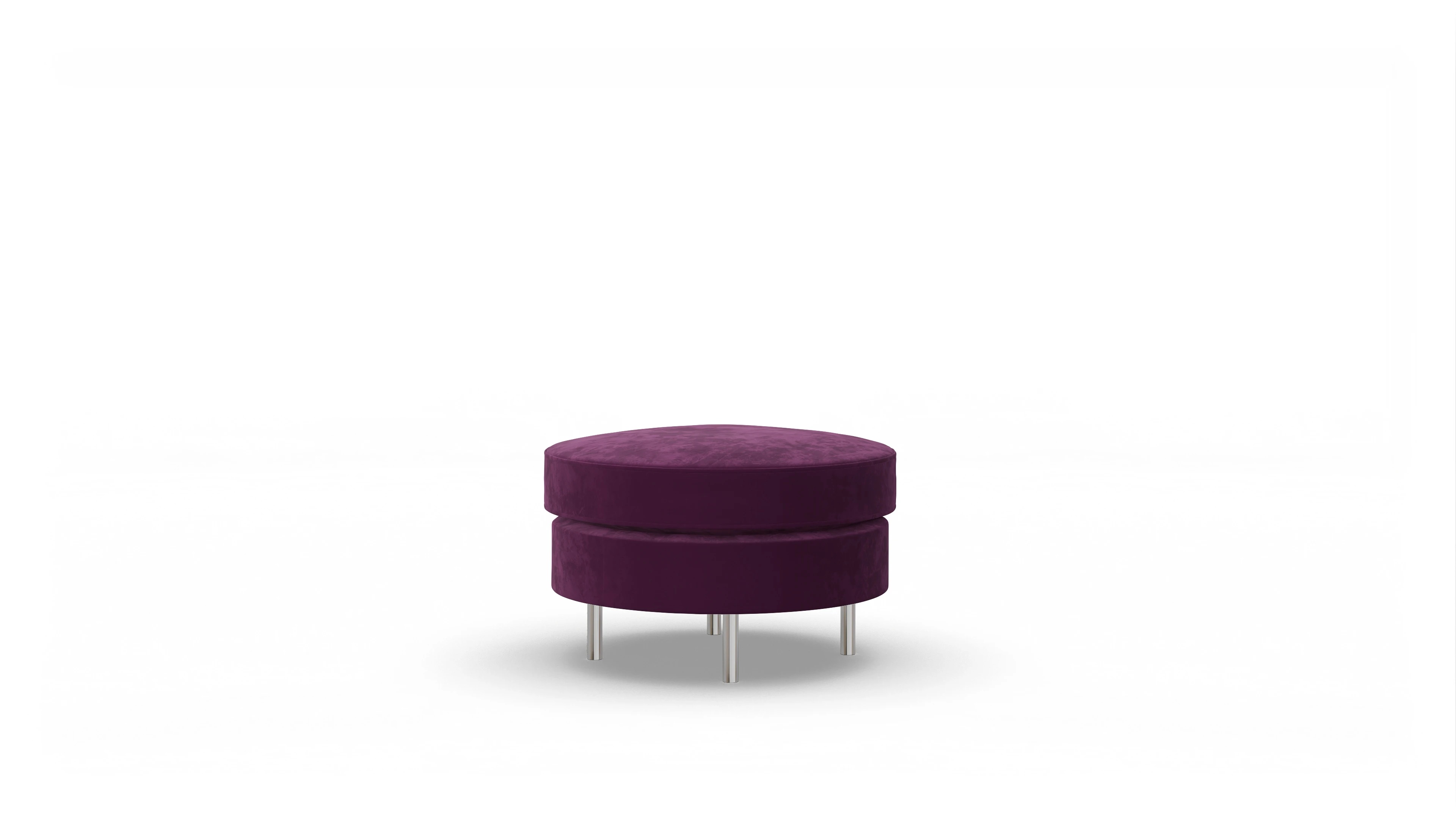 Design-Hocker Silea Ansicht des Produktes Silea Hocker in Samt rot