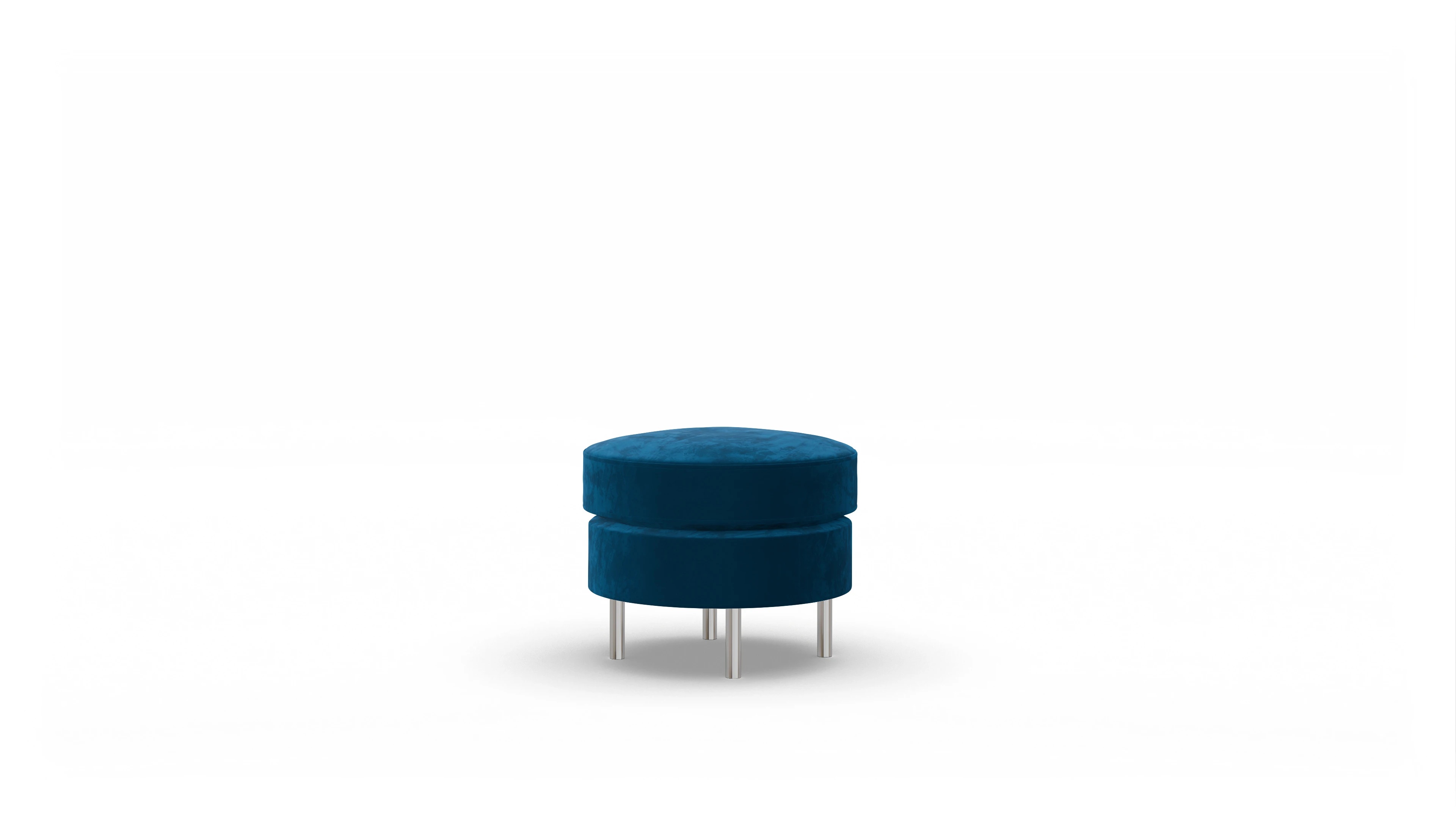 Ansicht des Produktes Silea Hocker in Samt blau