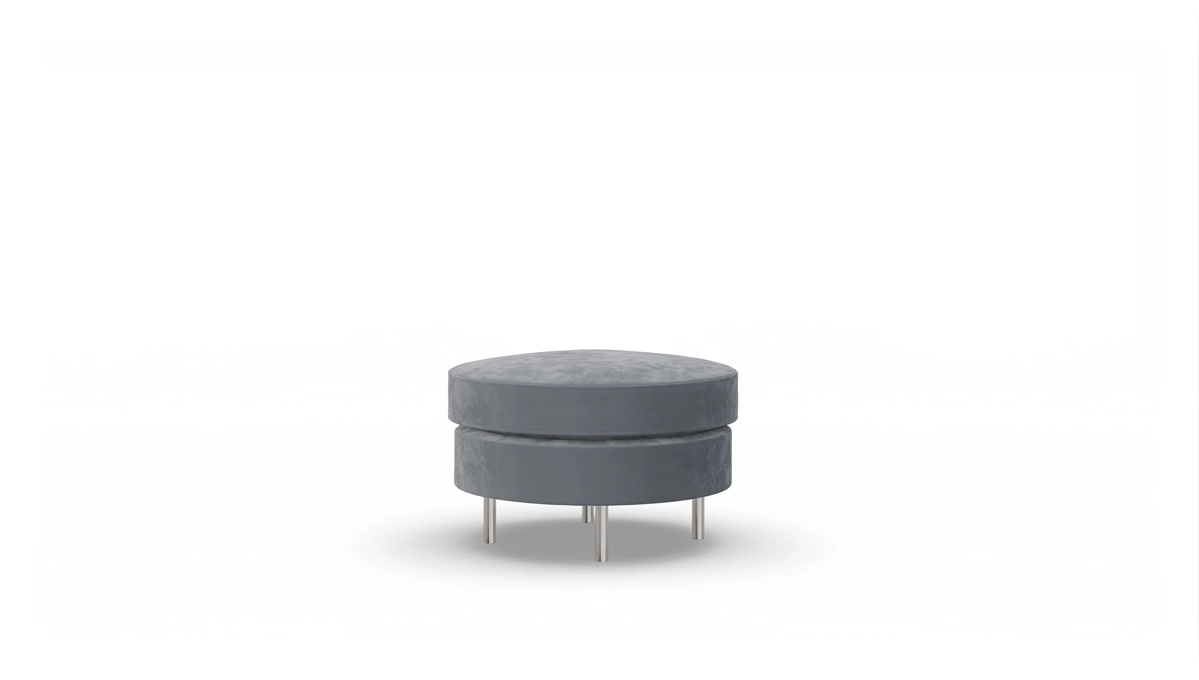 Design-Hocker Silea Ansicht des Produktes Silea Hocker in Samt grau
