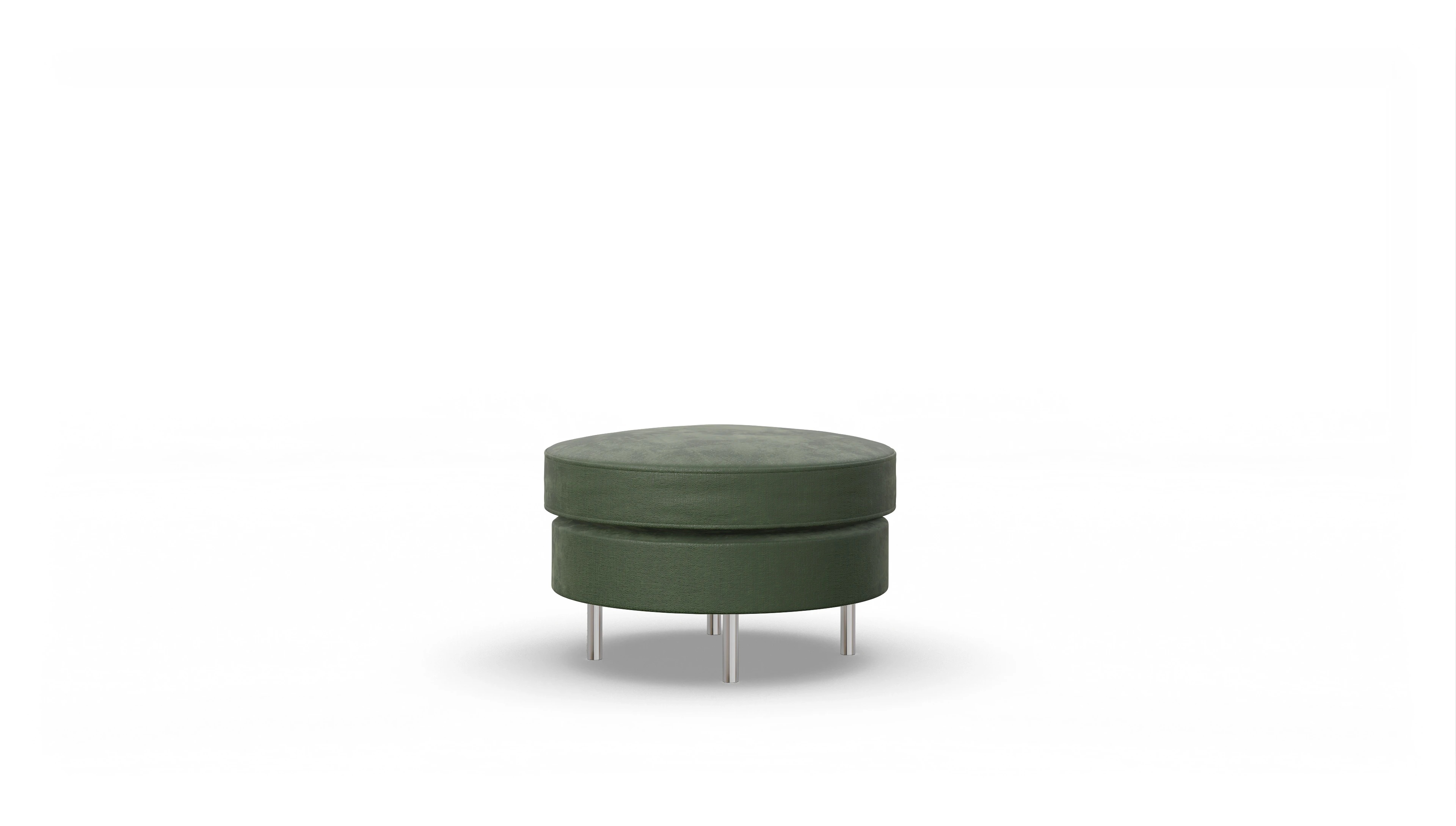 Design-Hocker Silea Ansicht des Produktes Silea Hocker in Stoff grün