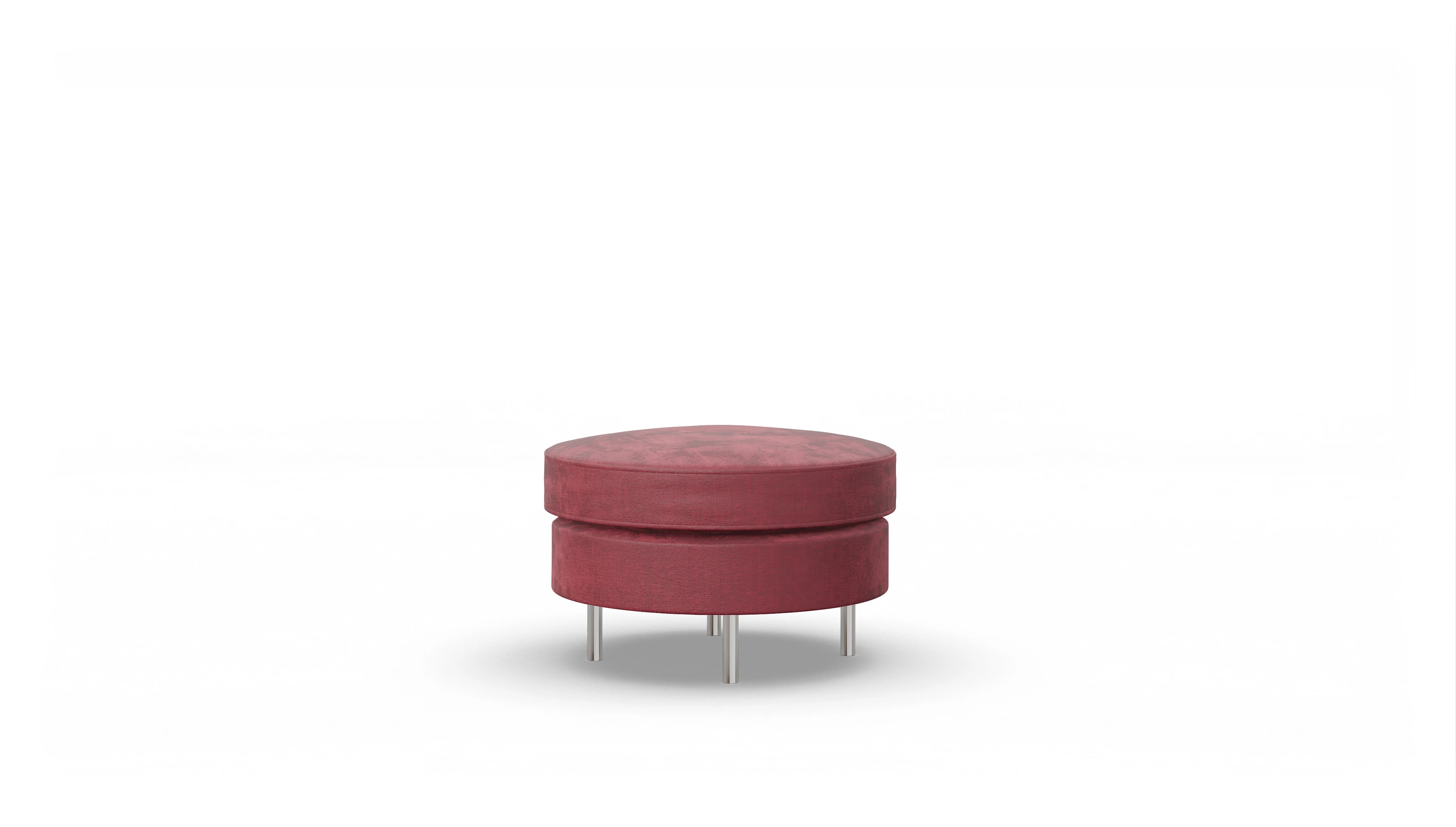 Design-Hocker Silea Ansicht des Produktes Silea Hocker in Stoff rot