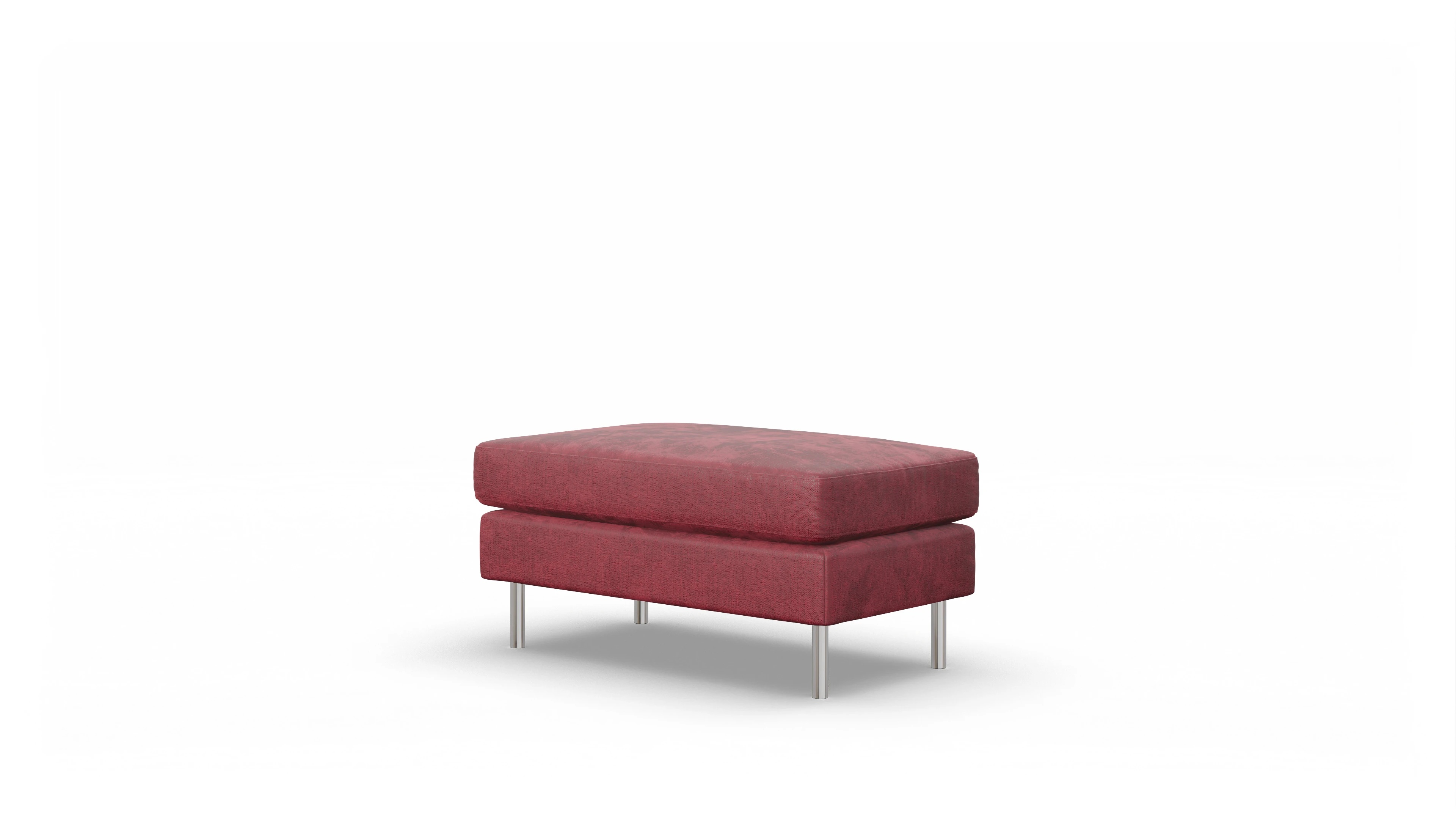 Ansicht des Produktes Silea Hocker in Stoff rot