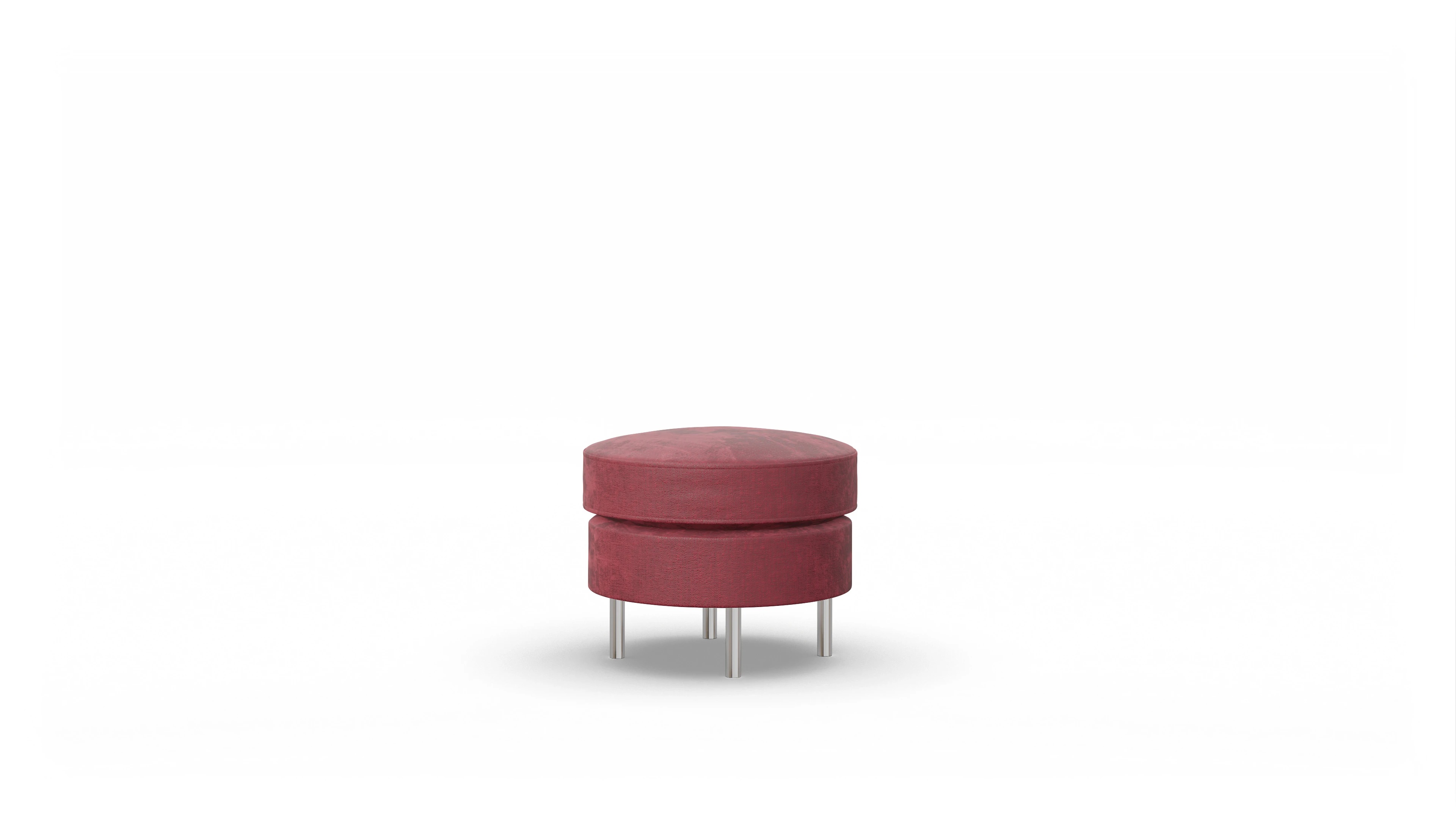 Ansicht des Produktes Silea Hocker in Stoff rot