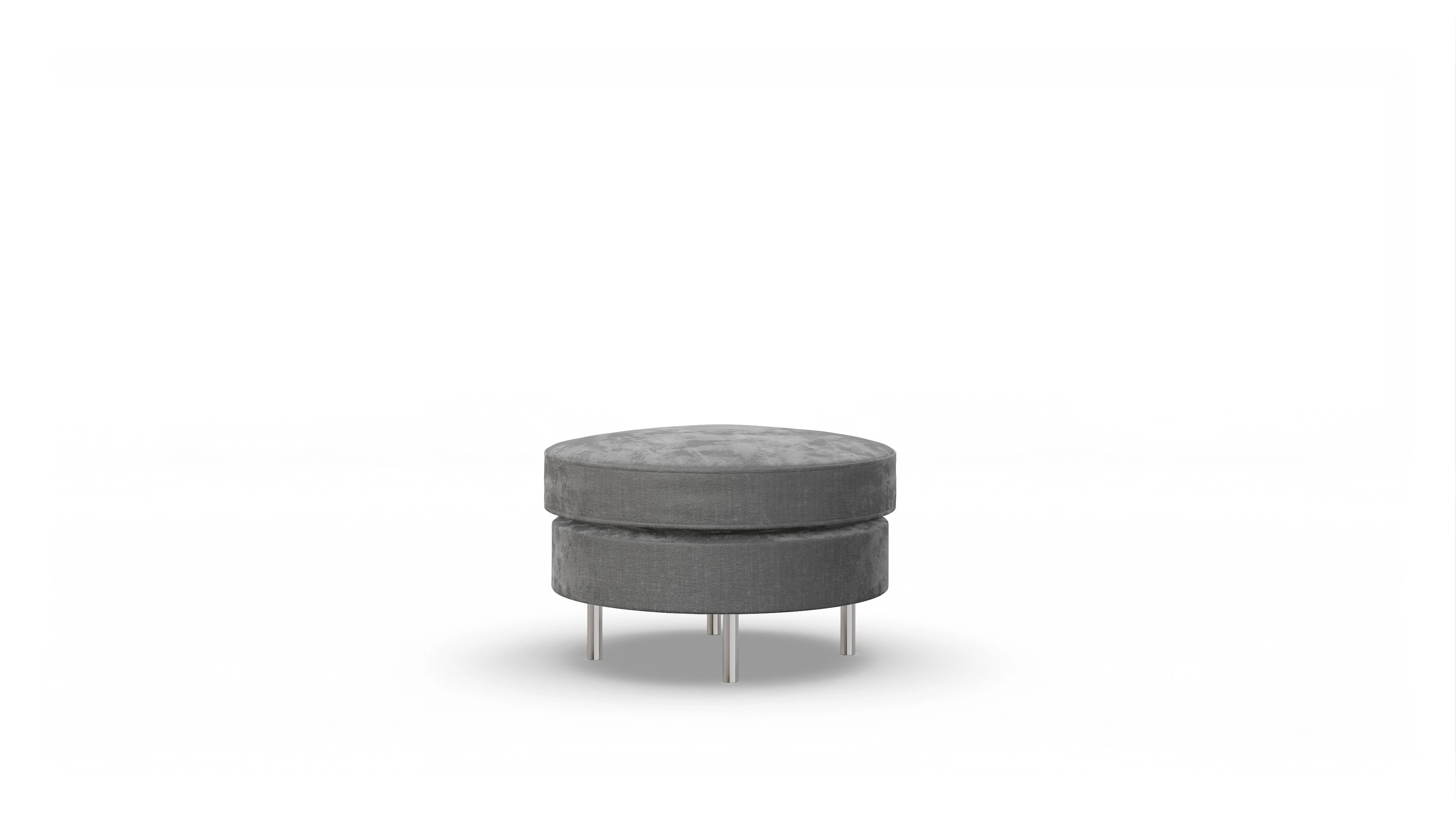 Ansicht des Produktes Silea Hocker in Stoff grau