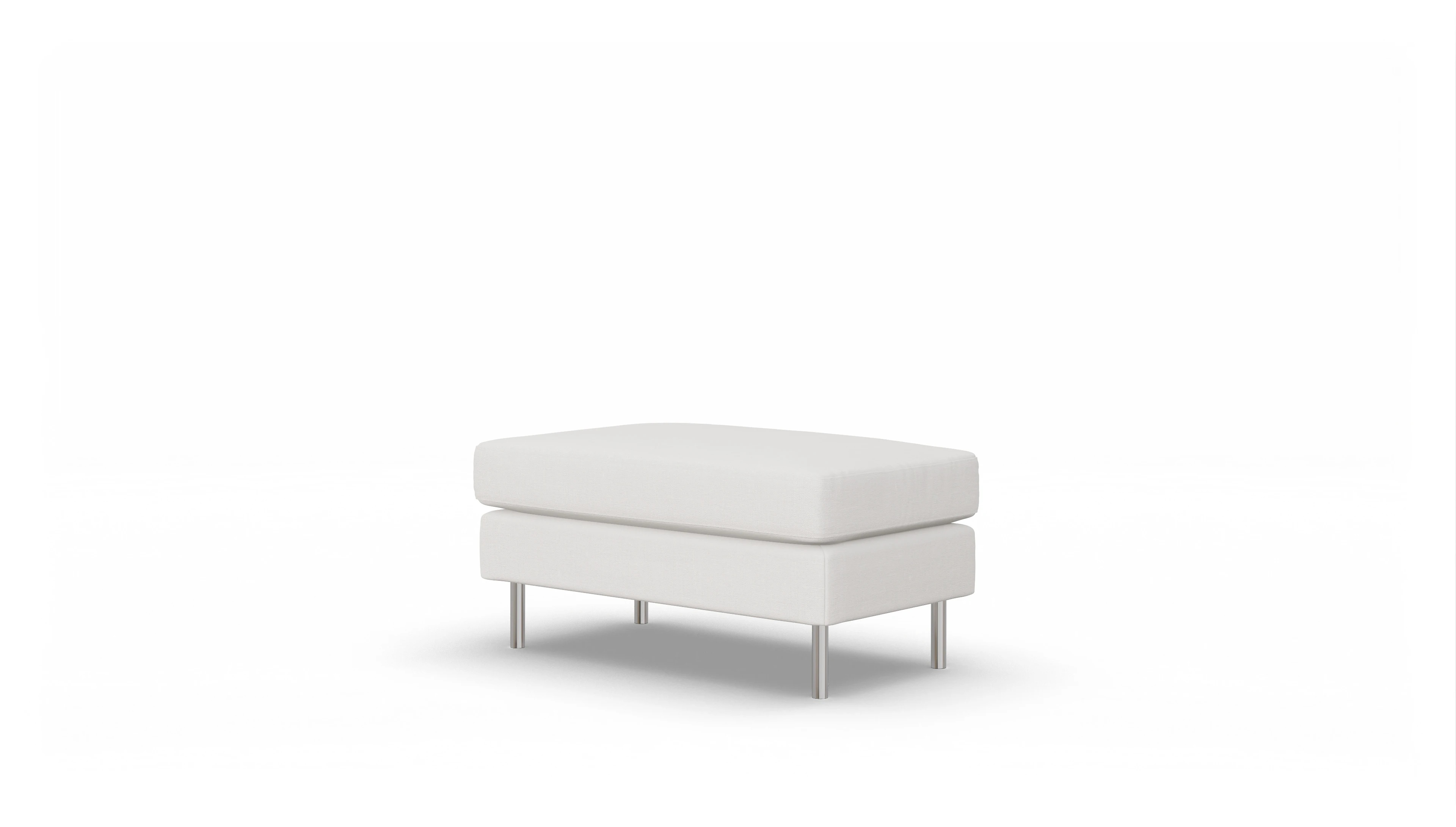 Design-Hocker Silea Ansicht des Produktes Silea Hocker in Stoff weiß