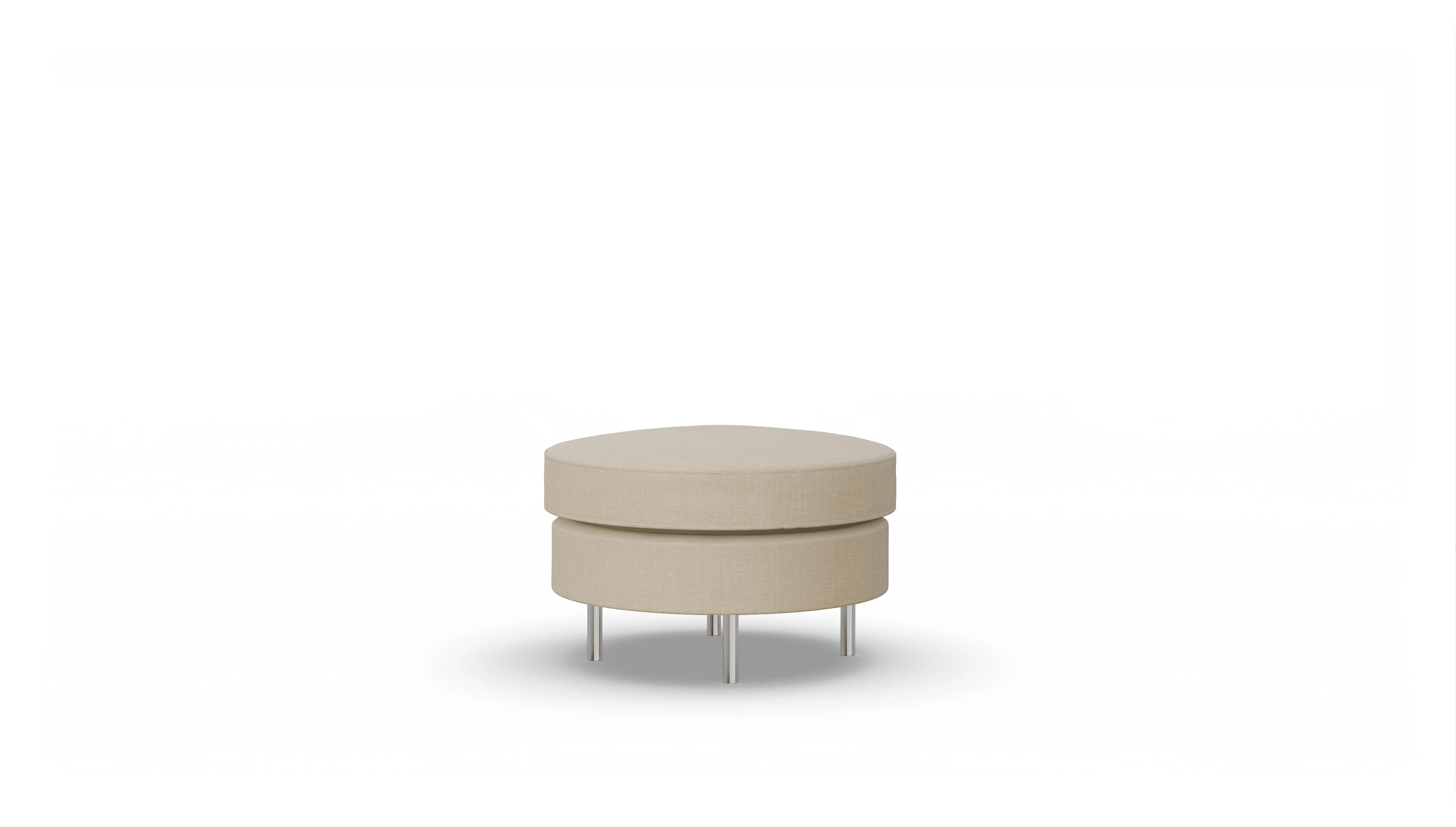 Design-Hocker Silea Ansicht des Produktes Silea Hocker in Stoff beige