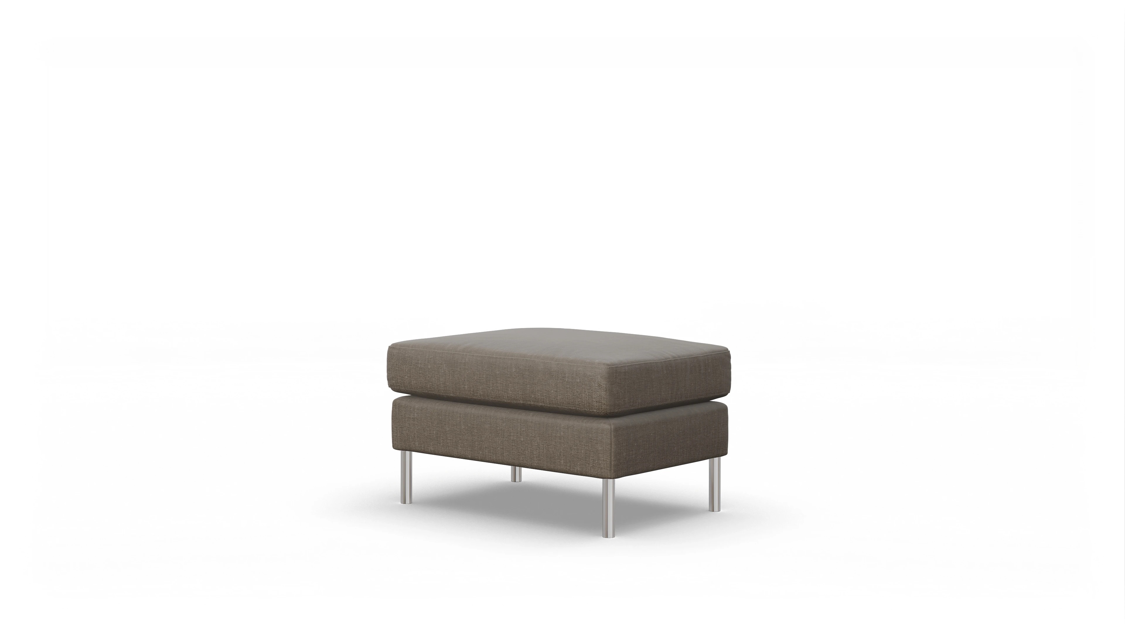 Design-Hocker Silea Ansicht des Produktes Silea Hocker in Stoff braun