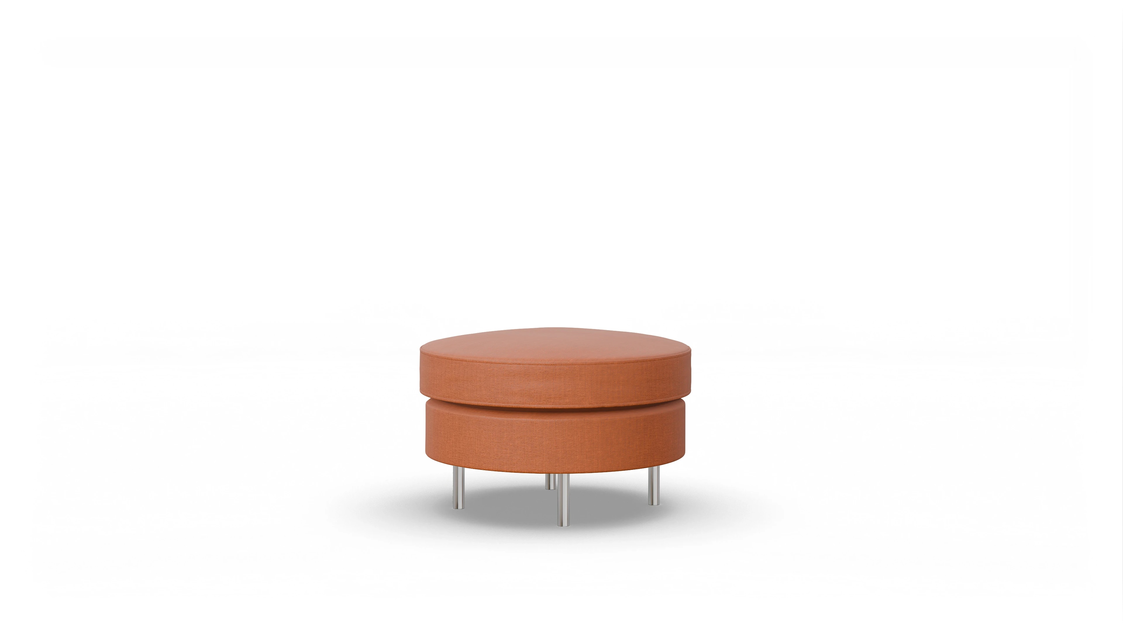 Ansicht des Produktes Silea Hocker in Stoff orange