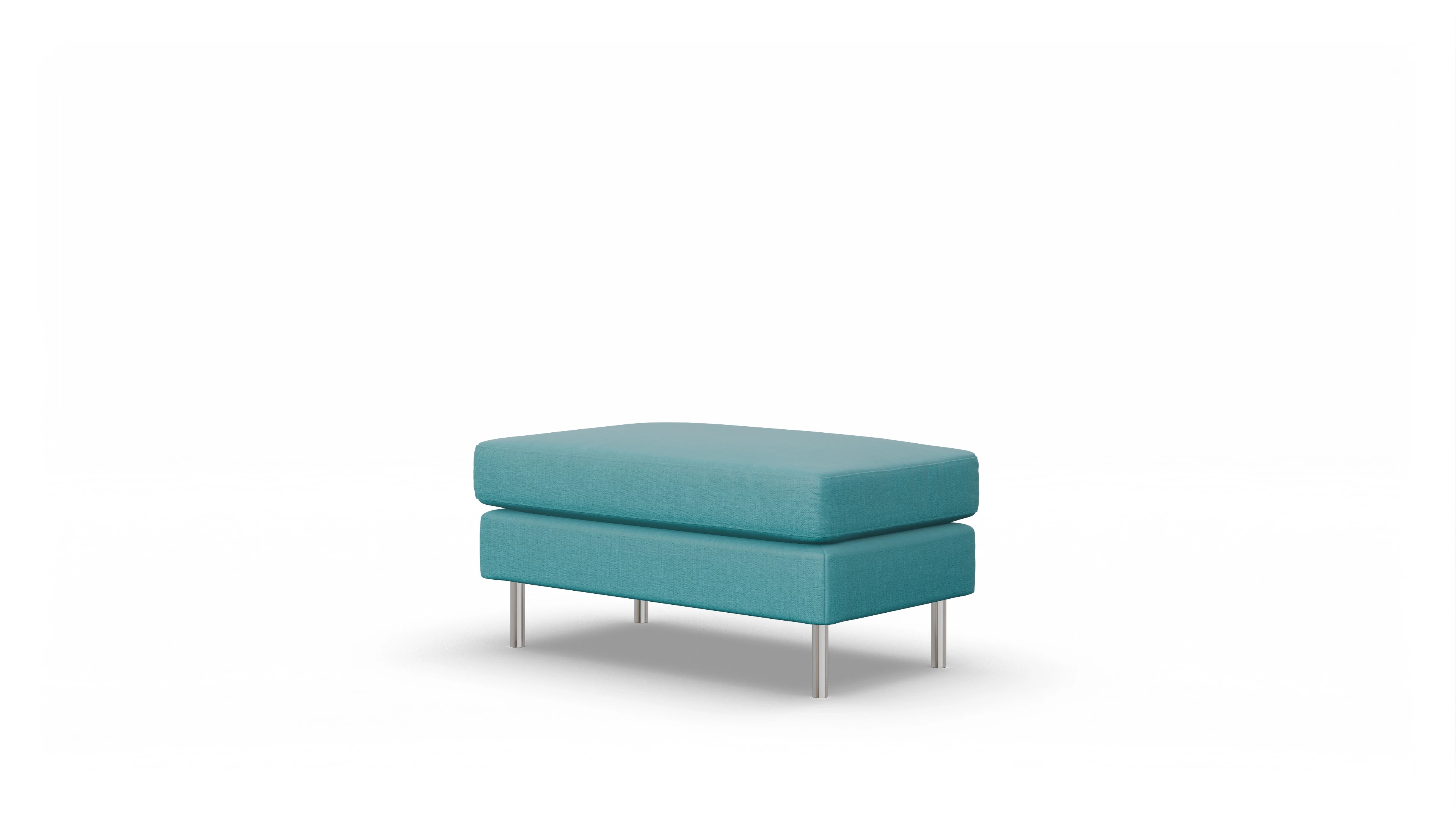 Ansicht des Produktes Silea Hocker in Stoff blau