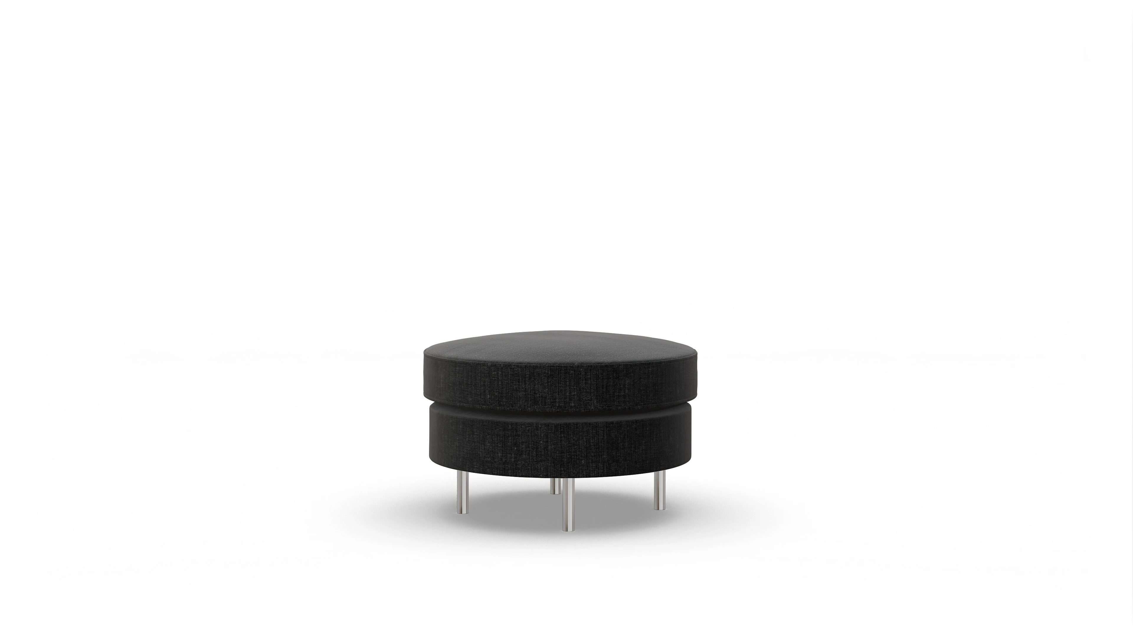 Ansicht des Produktes Silea Hocker in Stoff schwarz