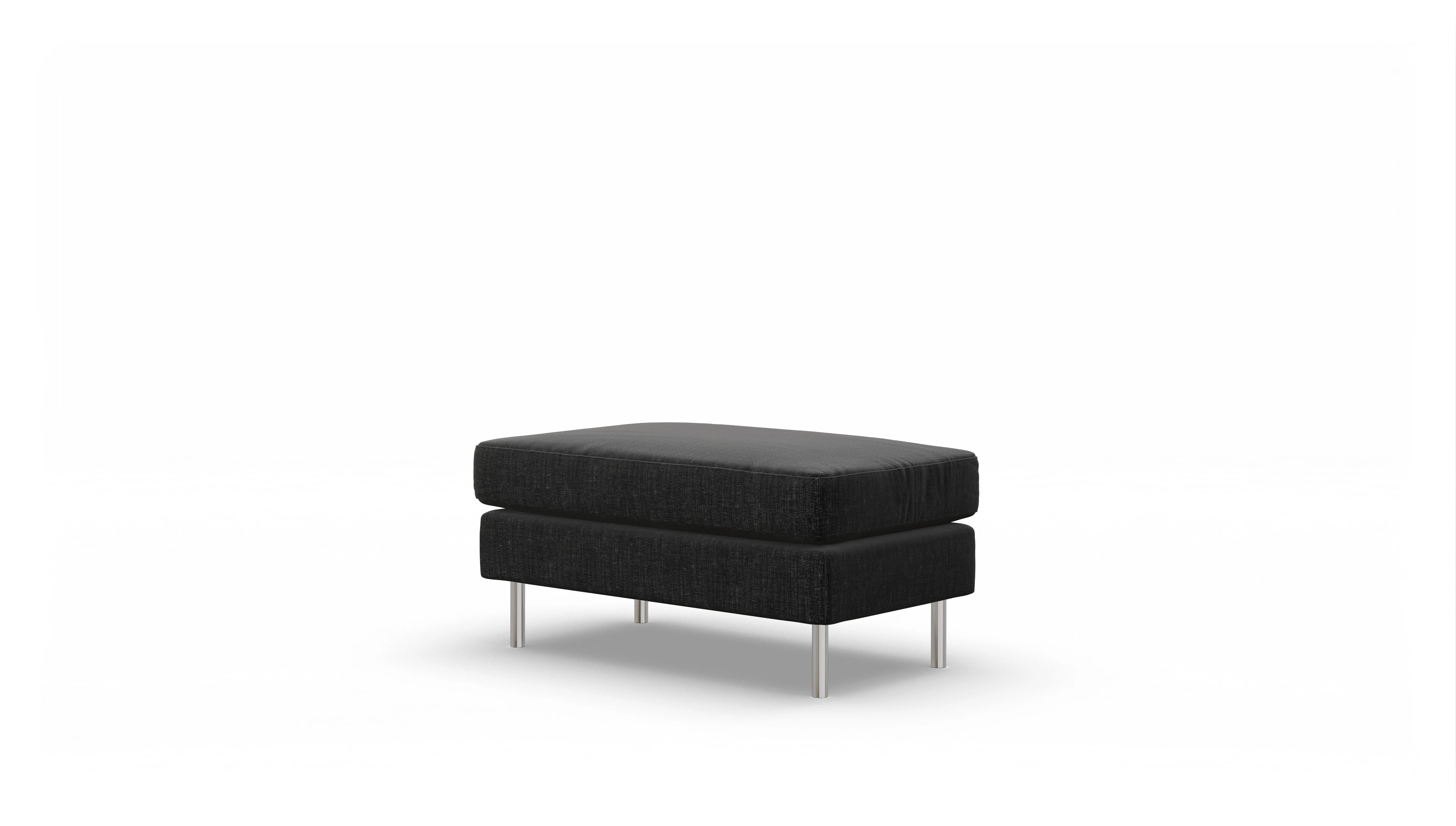 Ansicht des Produktes Silea Hocker in Stoff schwarz