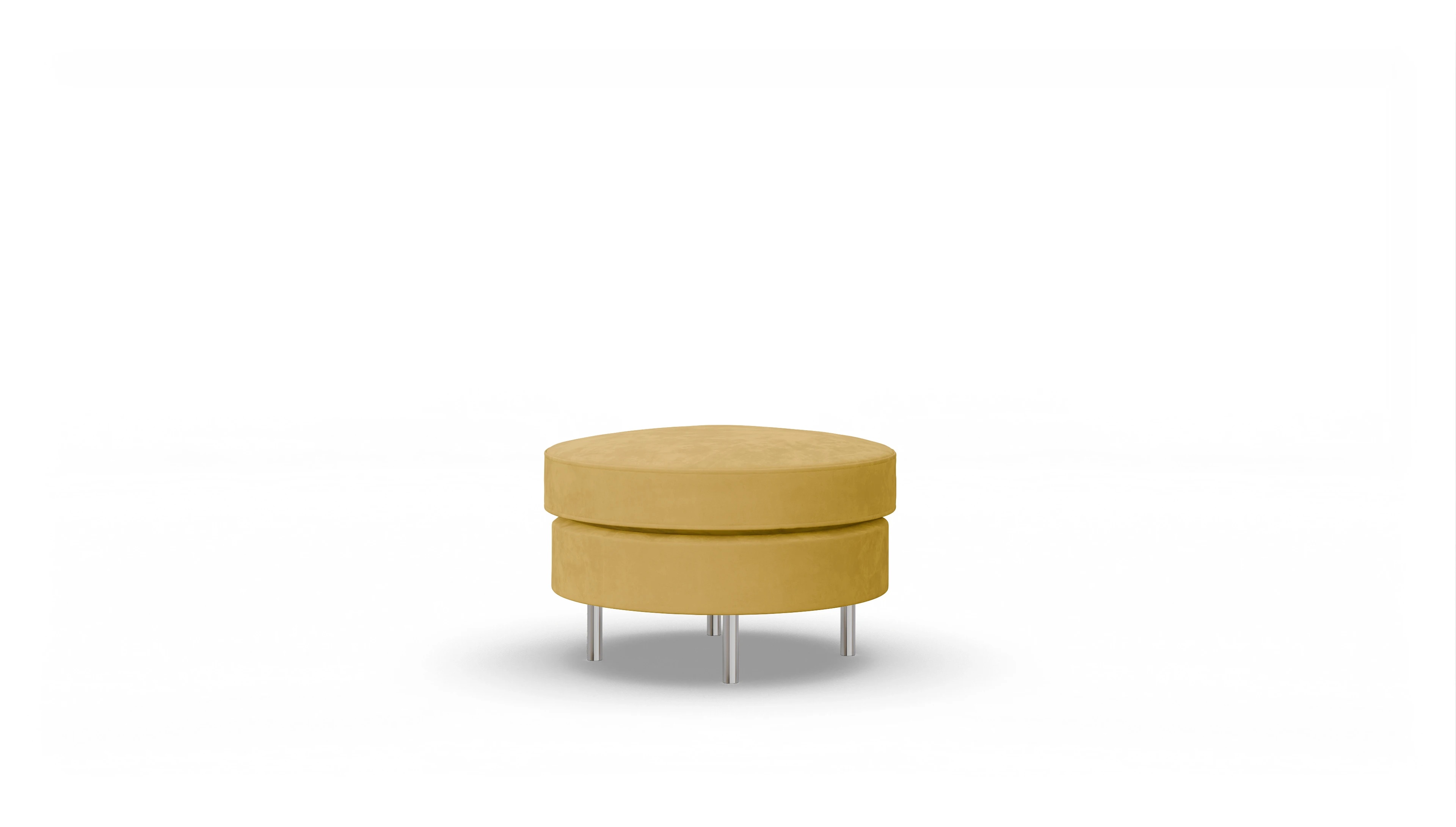 Design-Hocker Silea Ansicht des Produktes Silea Hocker in Samt gelb
